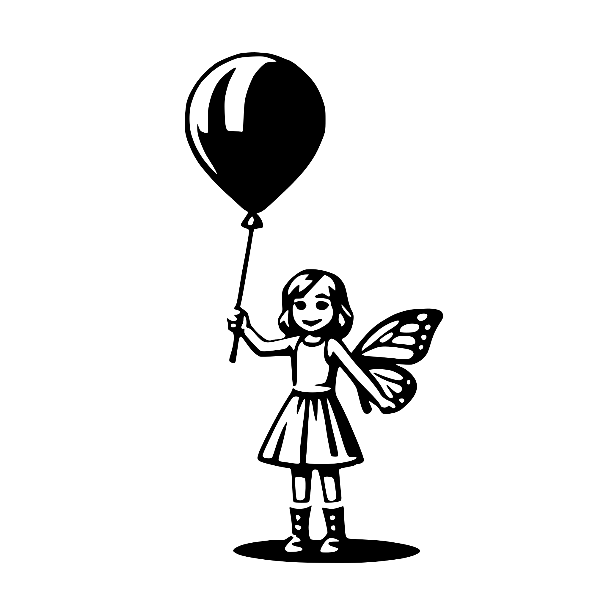 AI-generated SVG of 'butterfly with balloon'