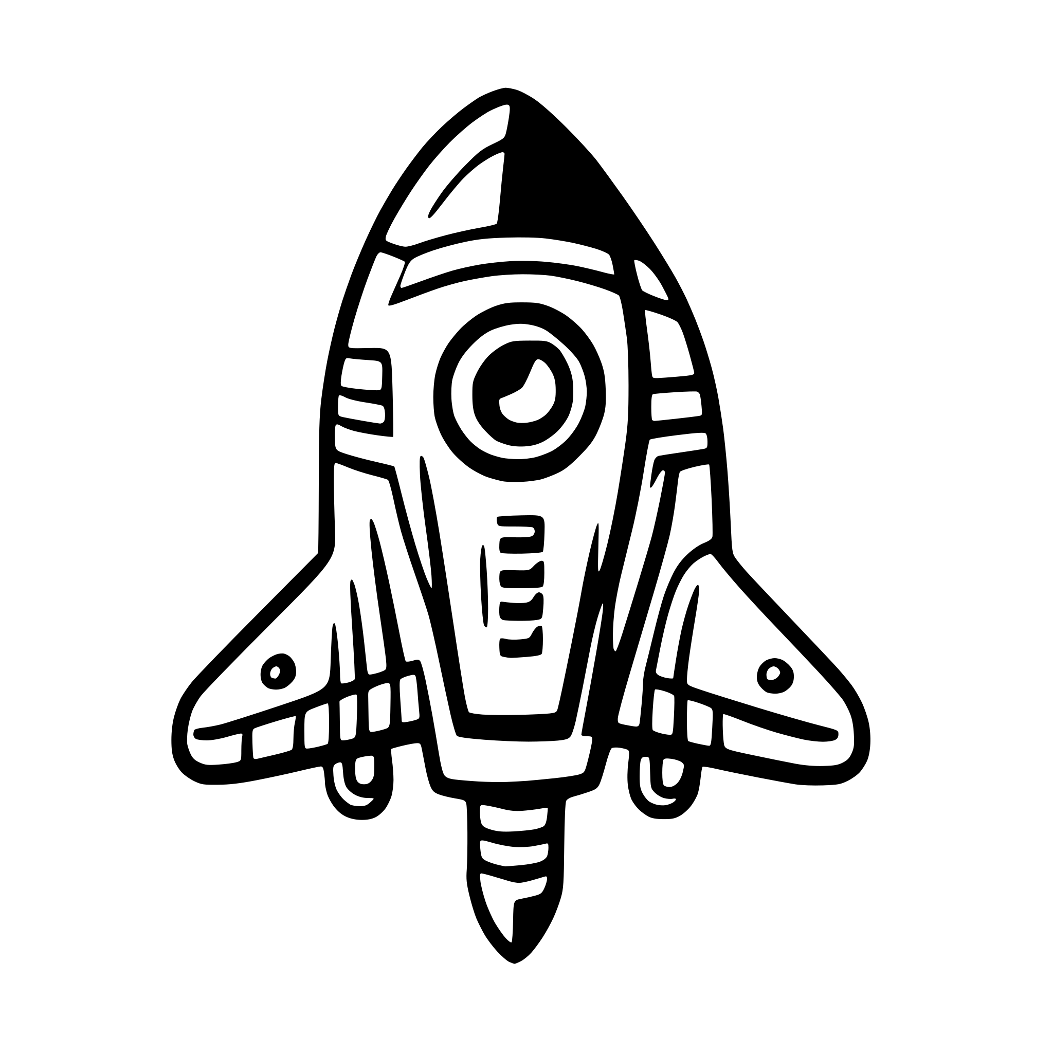 AI-generated SVG of 'spaceship in 45 degrees angle'