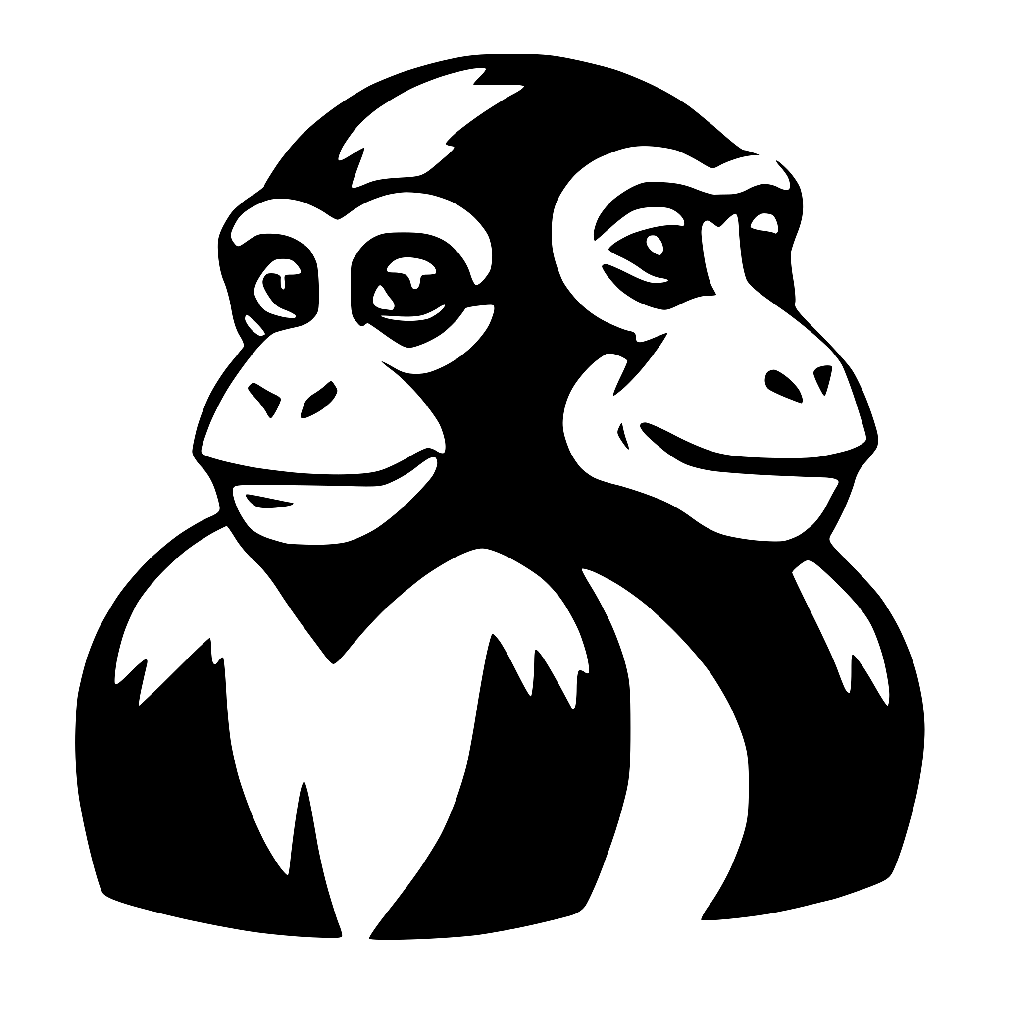 AI-generated SVG of a Three headed monkey