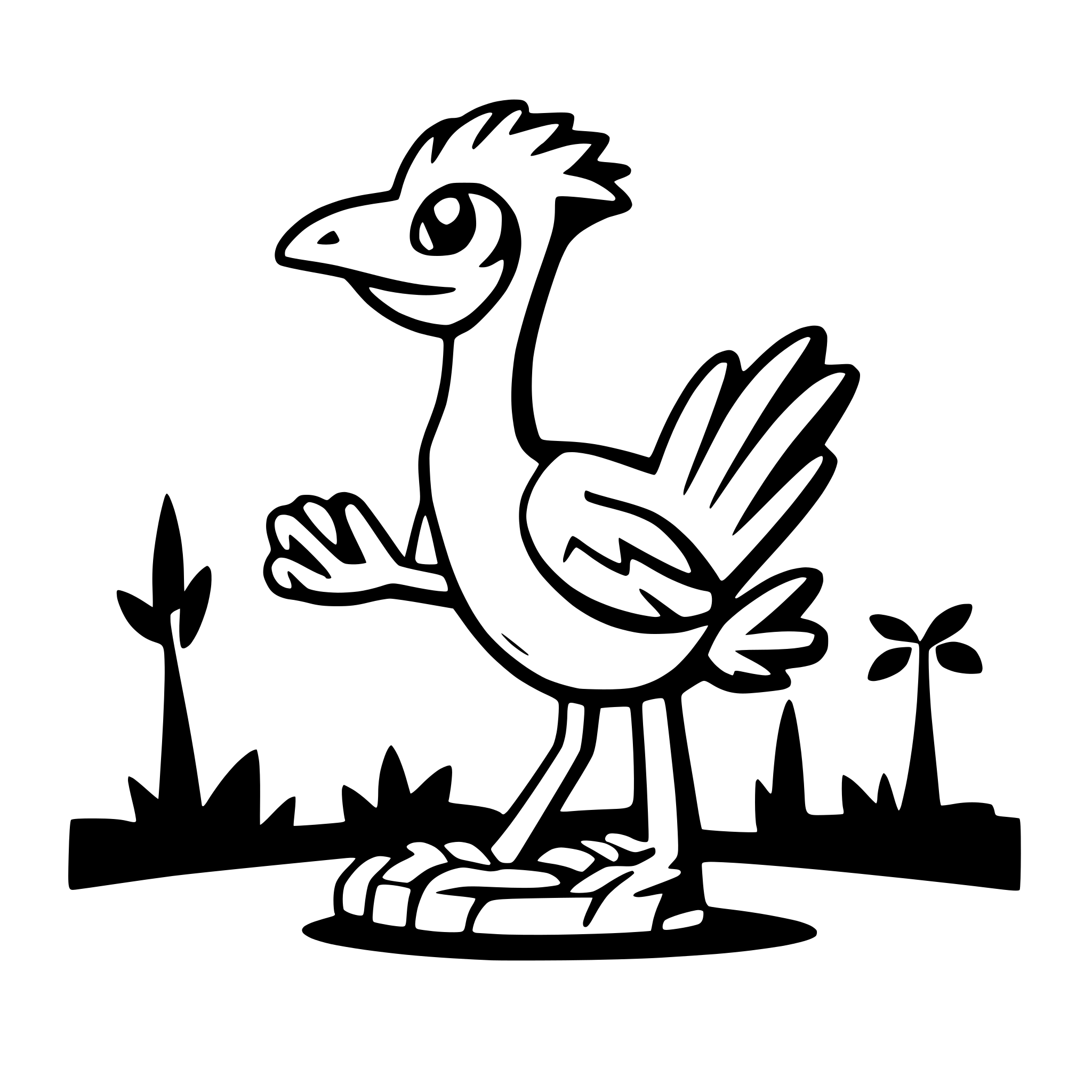 AI-generated SVG of a Cartoon roadrunner