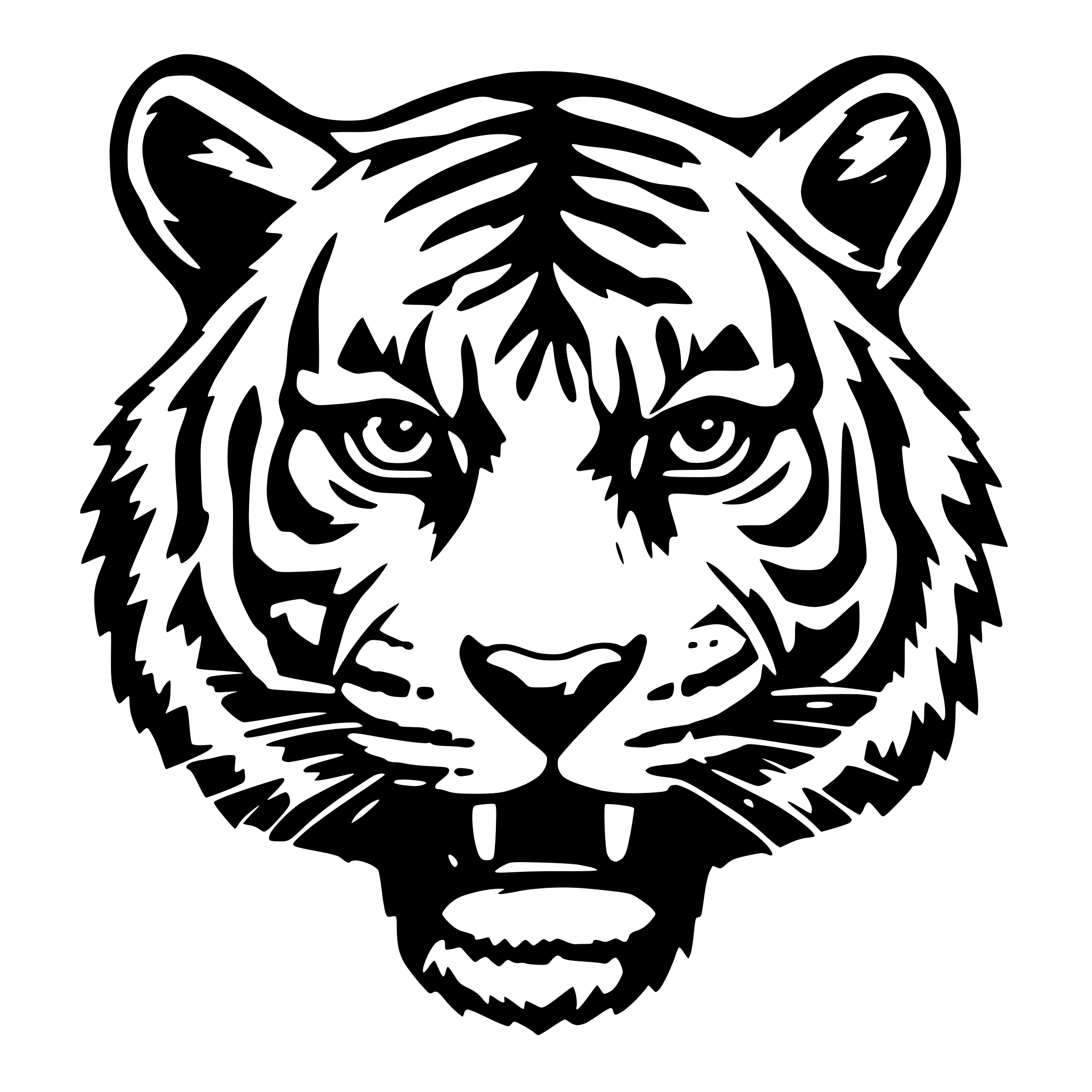 AI-generated SVG of 'tiger angry'