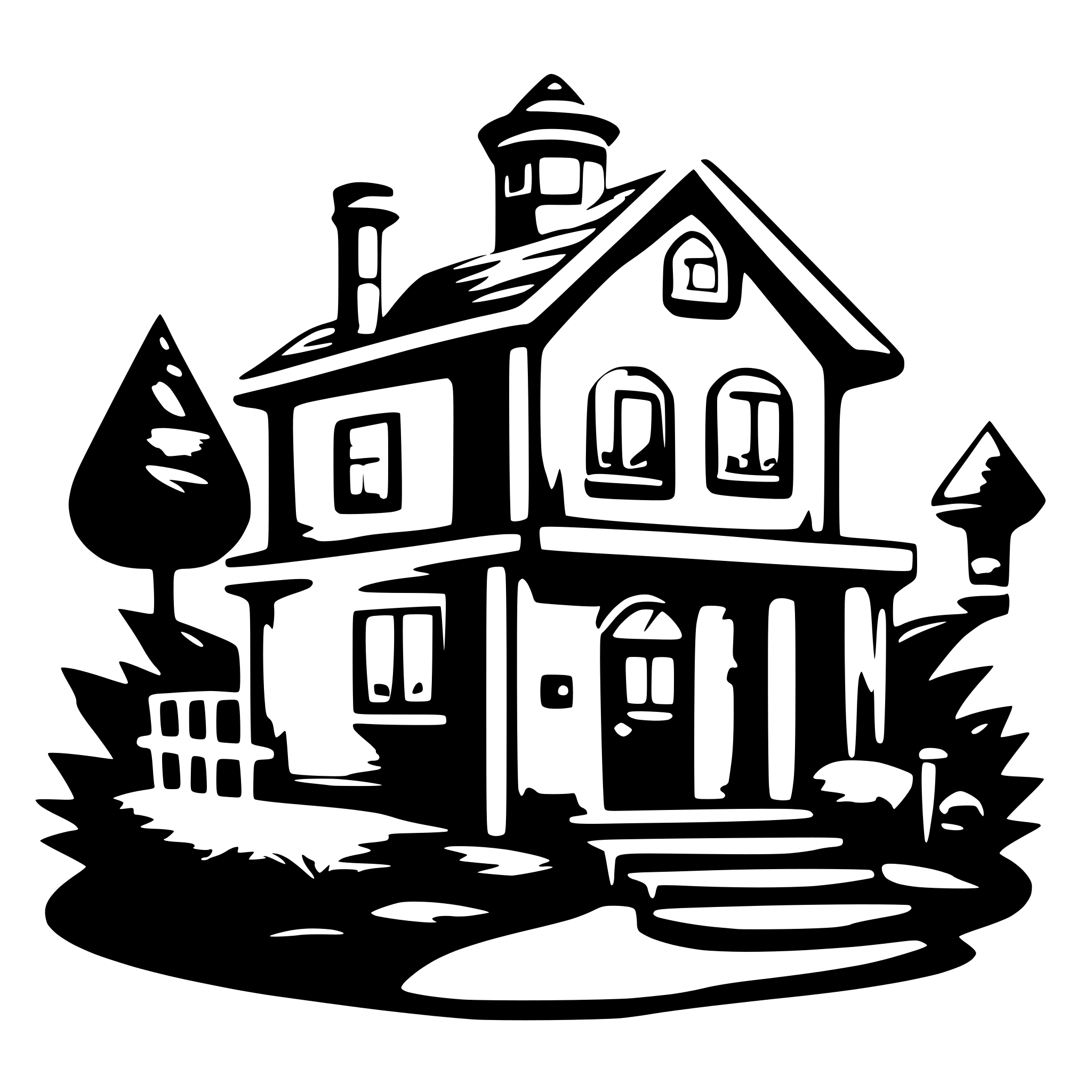 AI-generated SVG of 'A joker card style house'