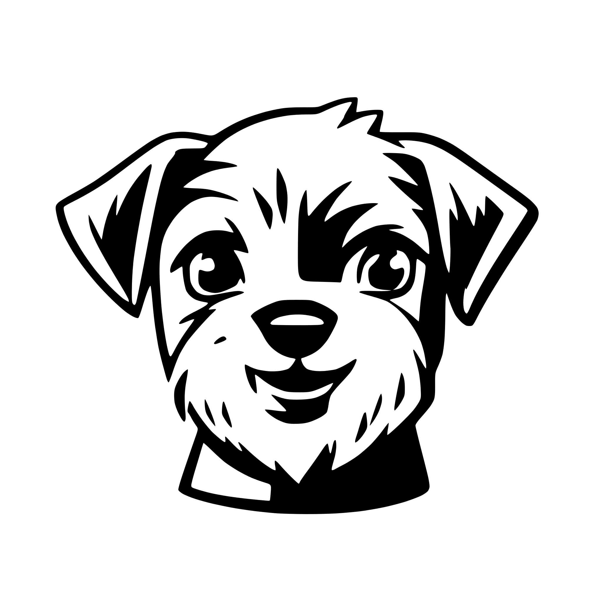 AI-generated SVG of a cute schnauzer head