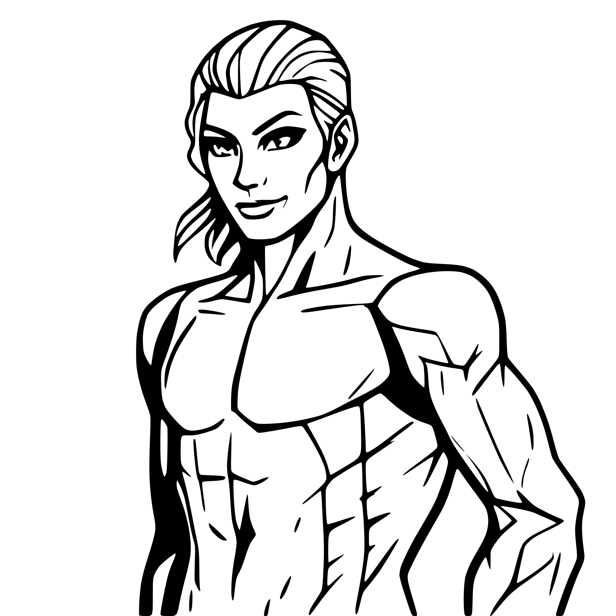 AI-generated SVG of a aggresiv man