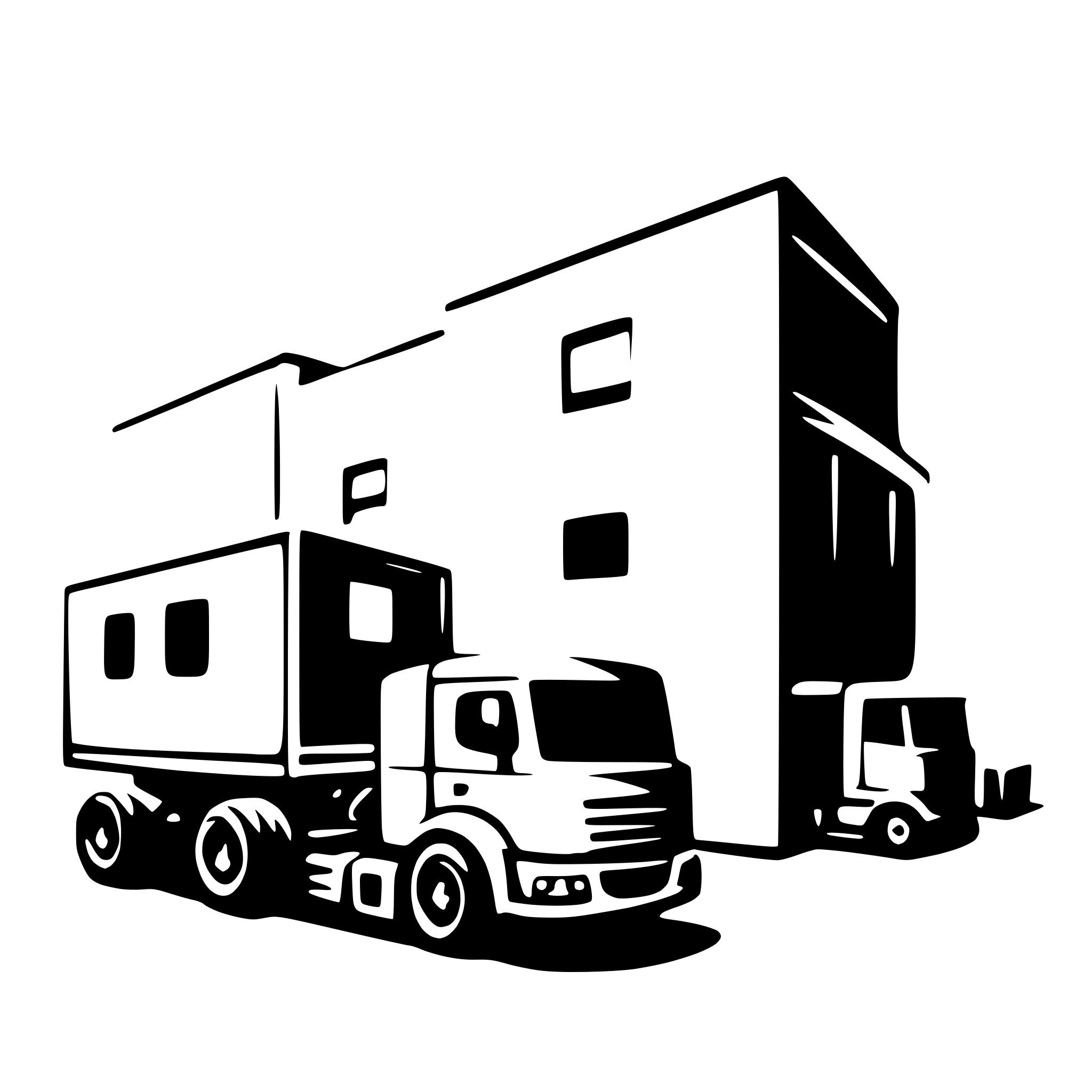 AI-generated SVG of a warehouse a-class with couple of trucks around AI-generated SVG of a warehouse a-class with couple of trucks around