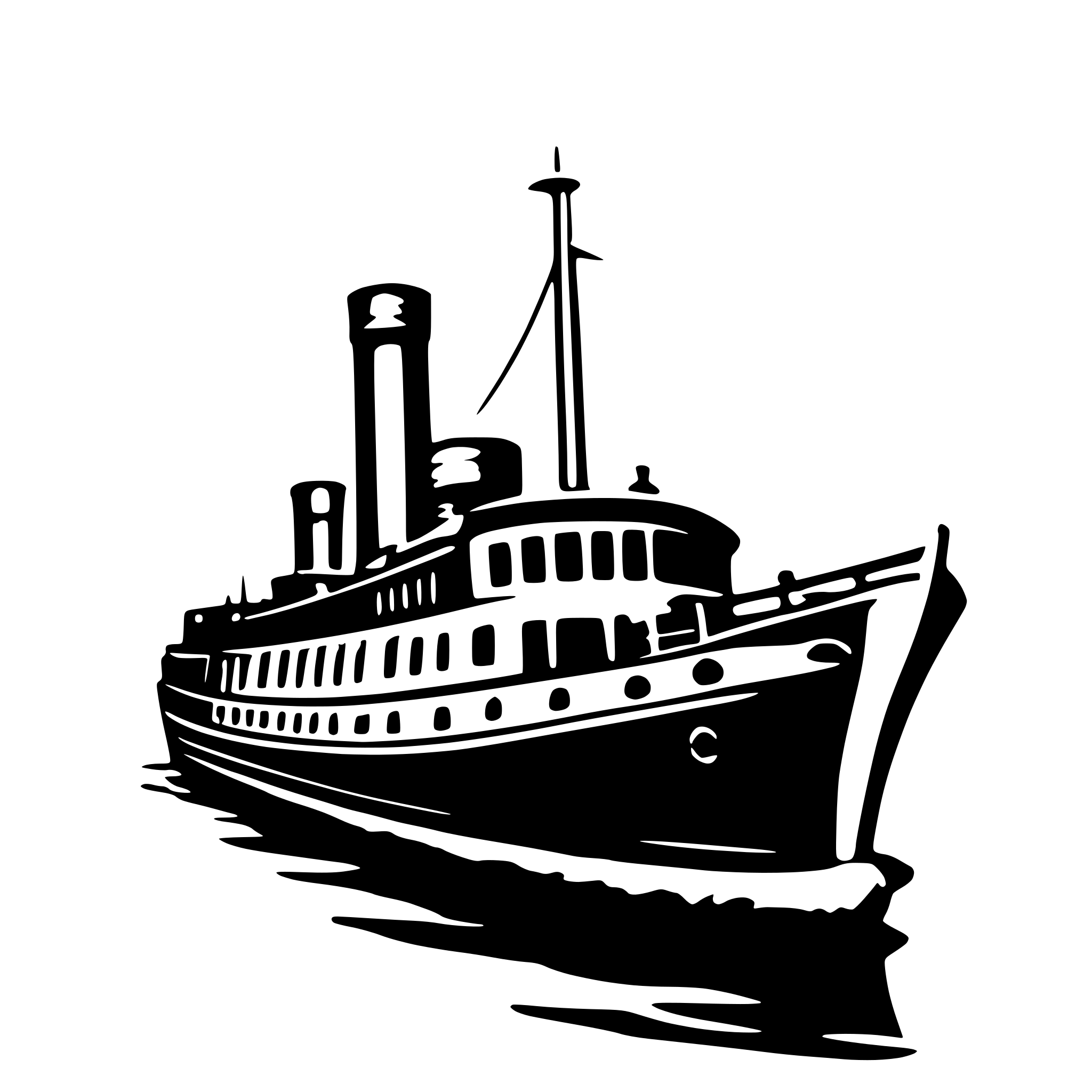 AI-generated SVG of 'Old steam ship'