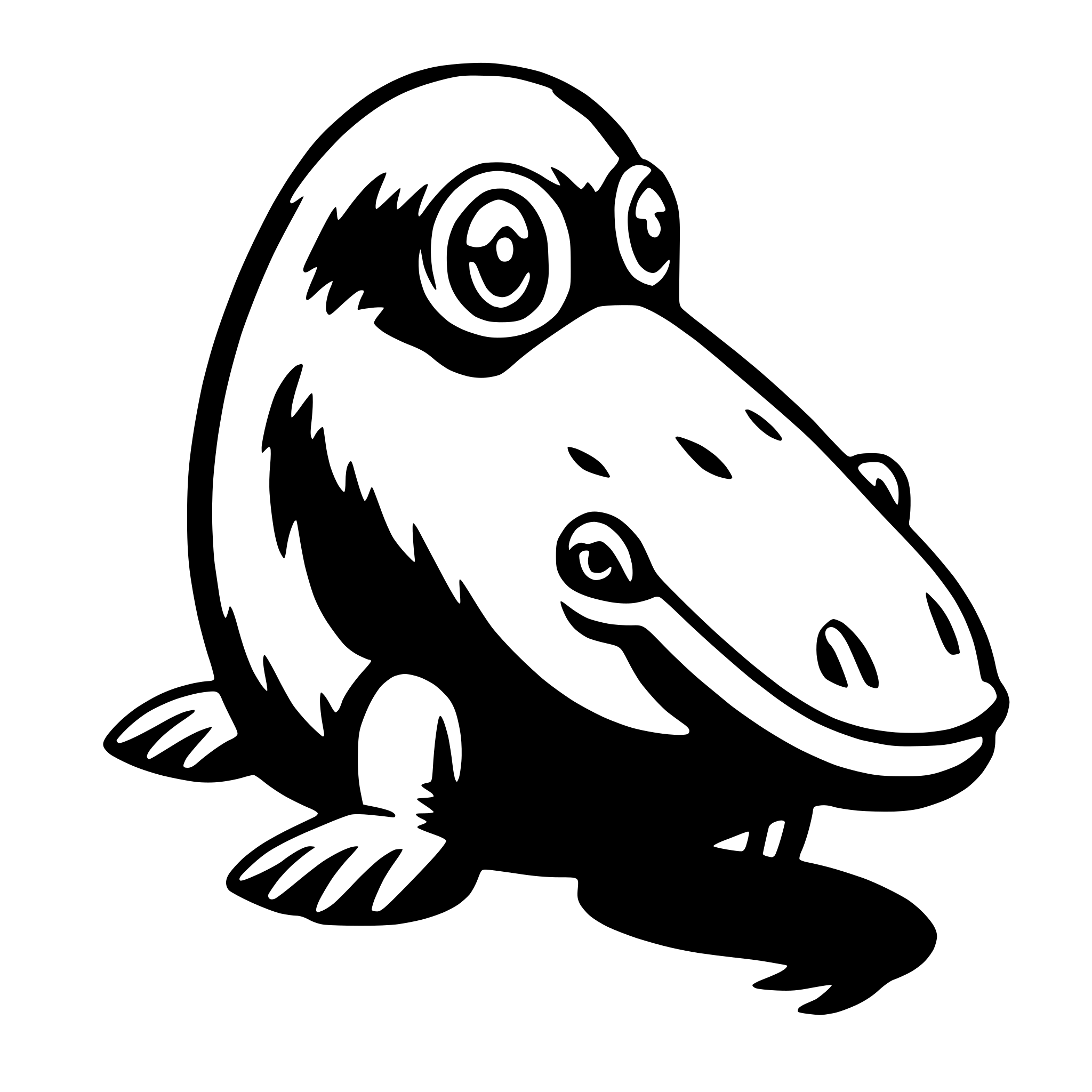 AI-generated SVG of a platypus