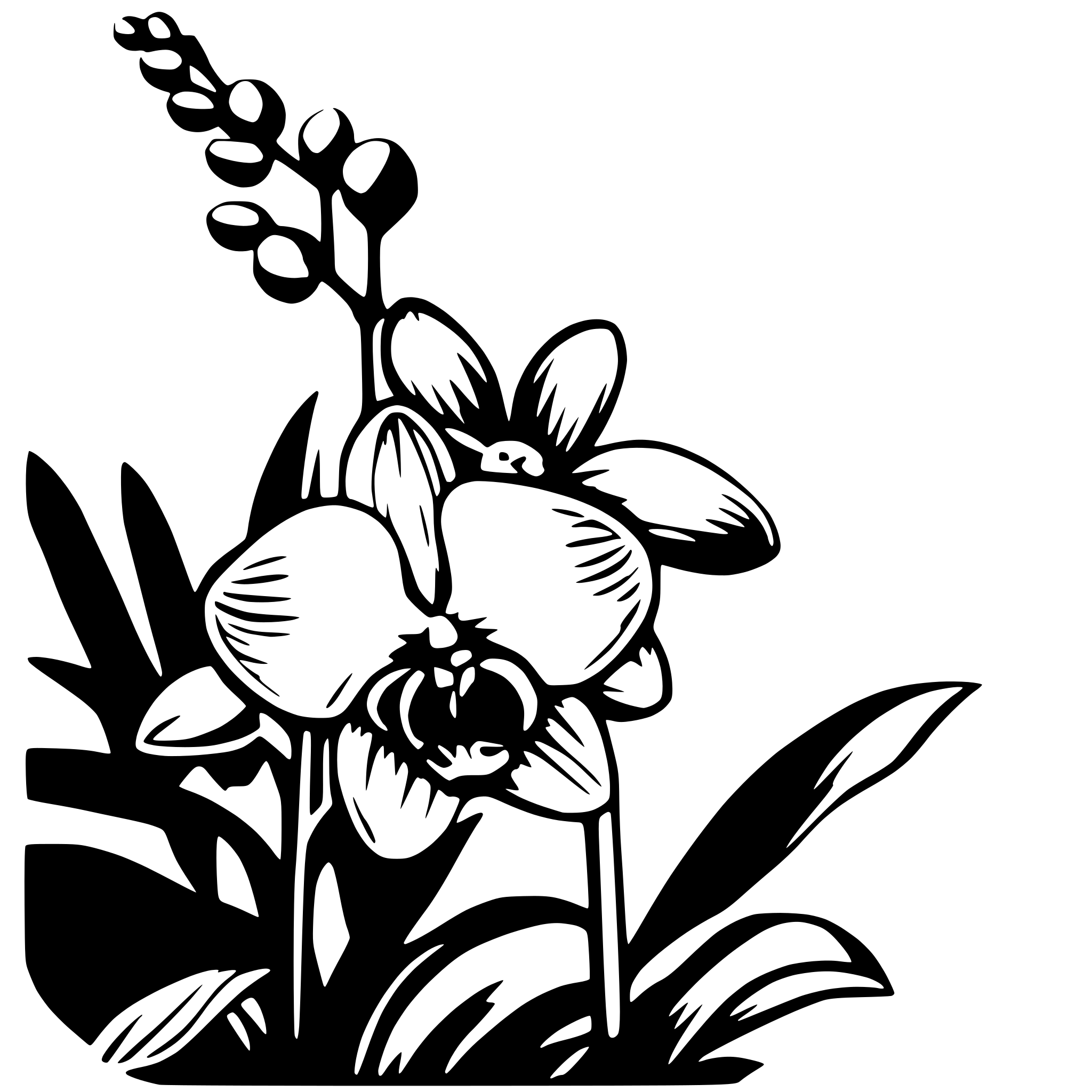 AI-generated SVG of 'orchid flower silhoutte'