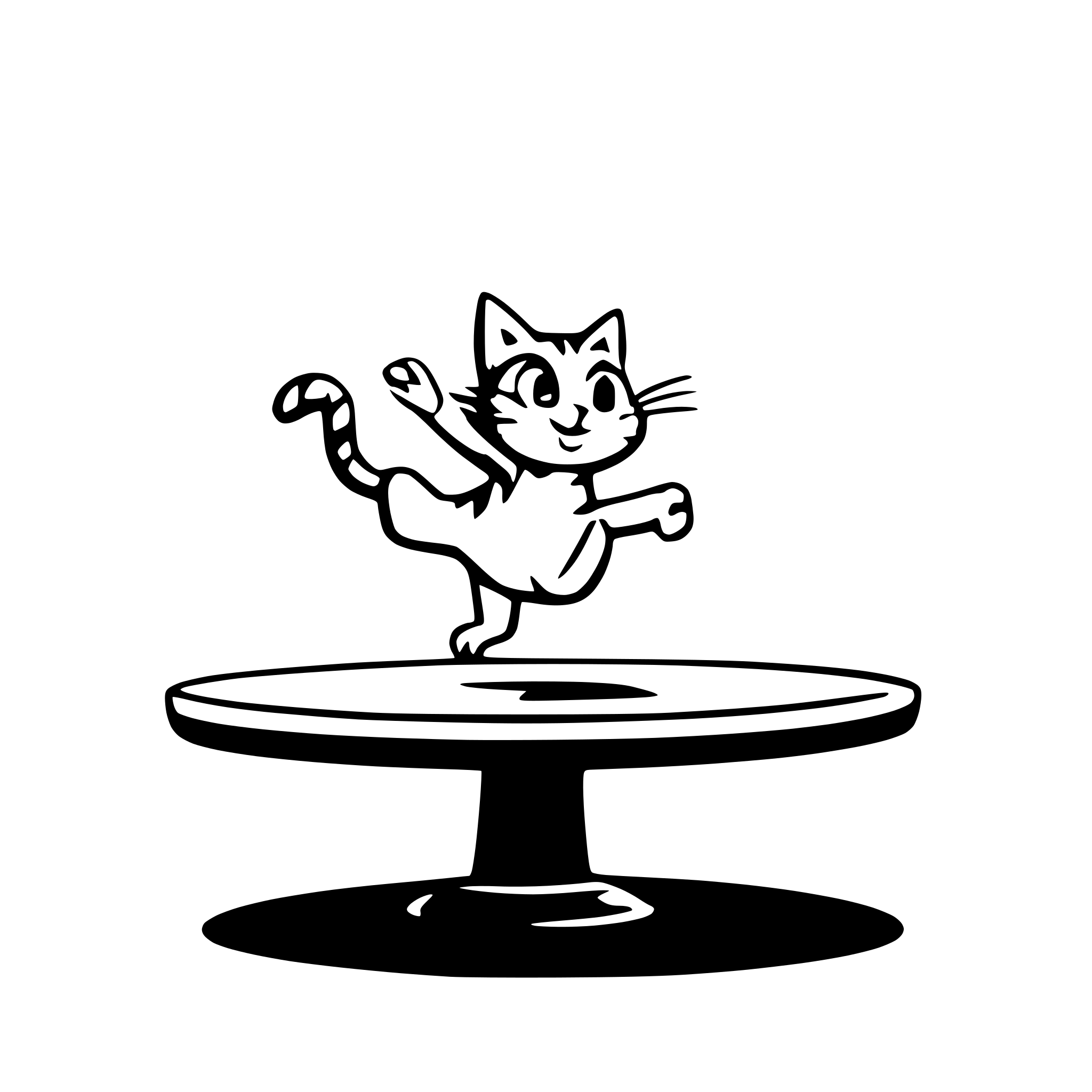 AI-generated SVG of a cat jumping off a table