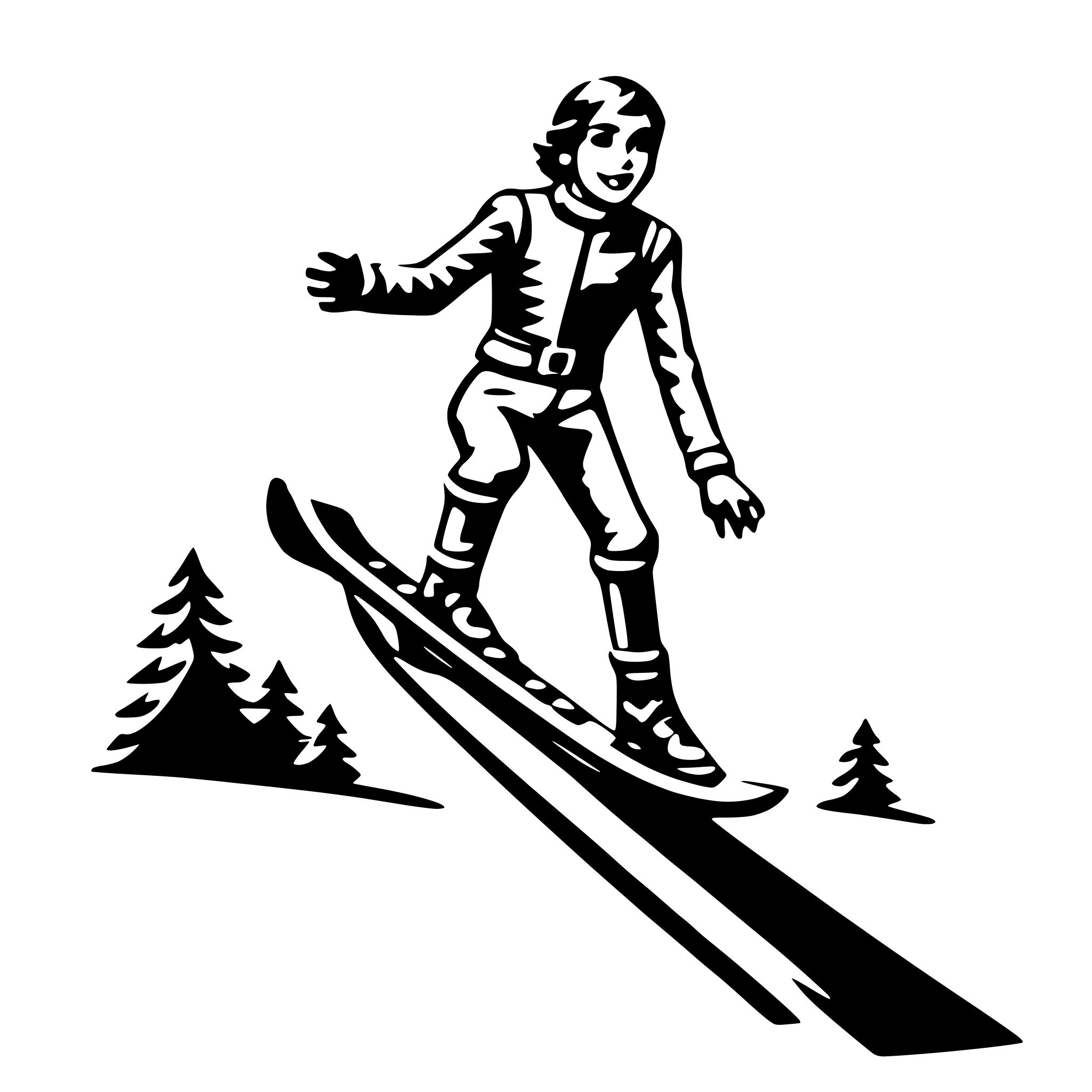AI-generated SVG of 'ski jump'