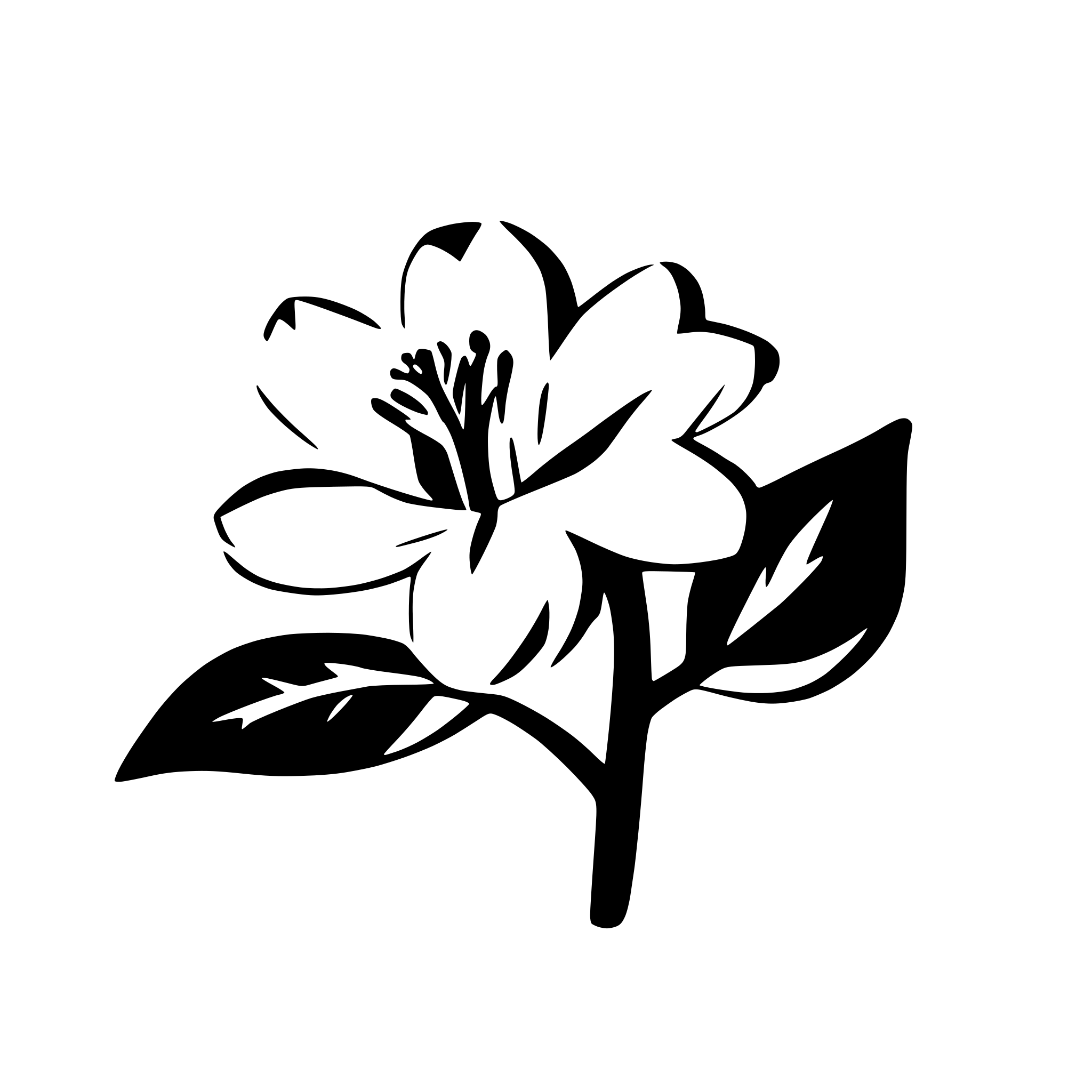 AI-generated SVG of 'lily flower, papercut style'