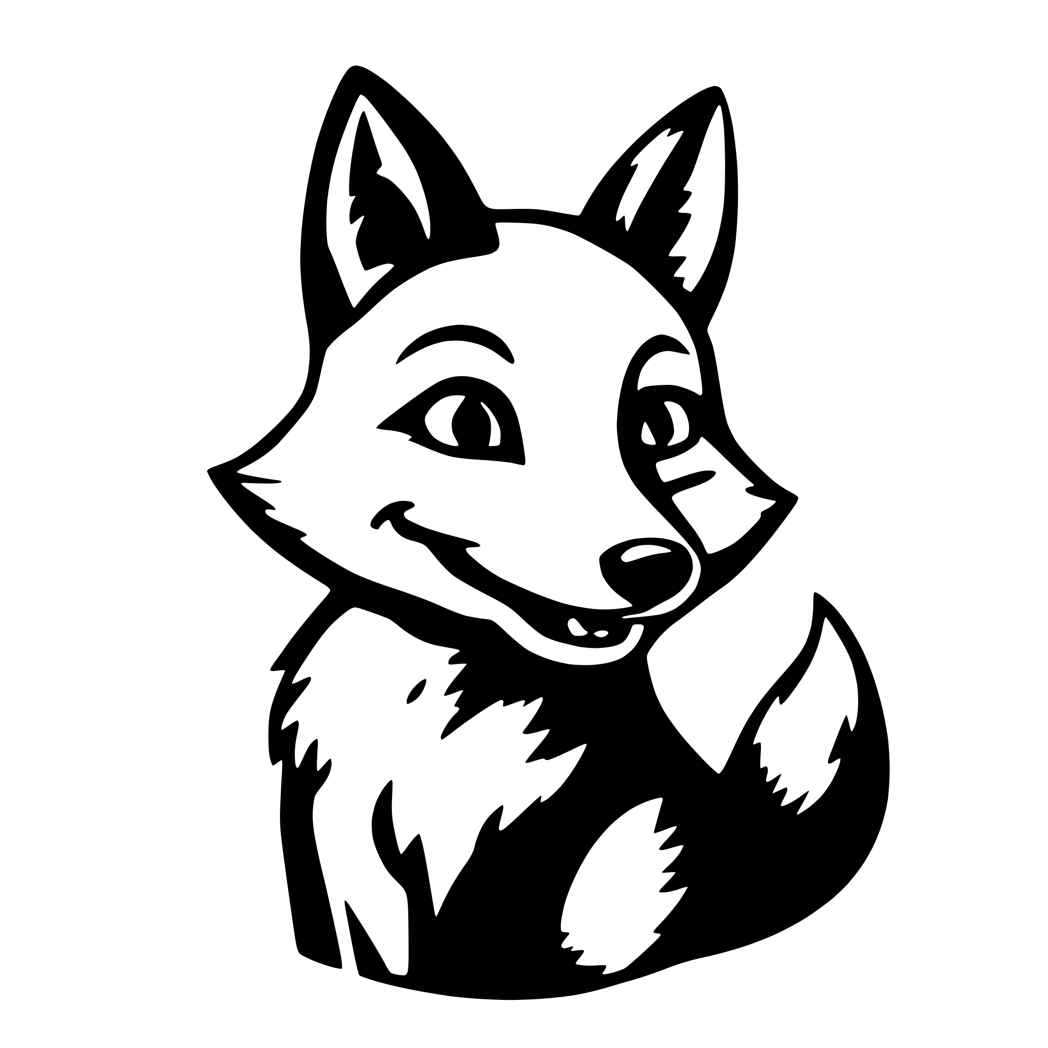 AI-generated SVG of 'happy fox'