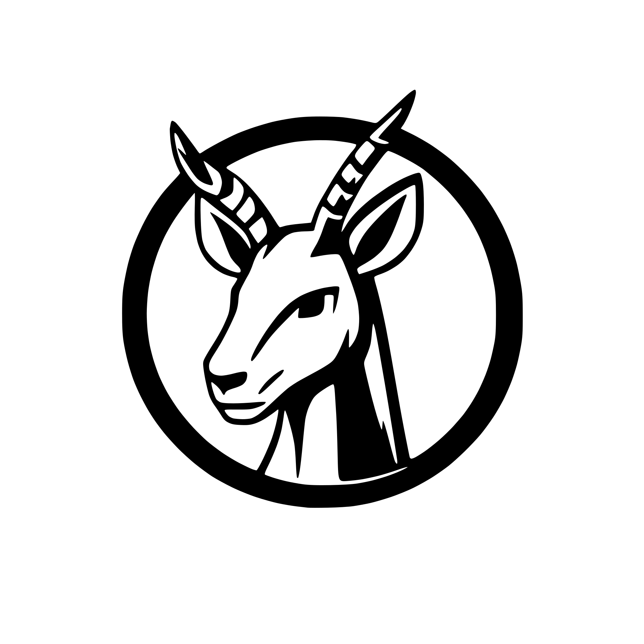 AI-generated SVG of a gazelle head silhouette inside a circle curve horns