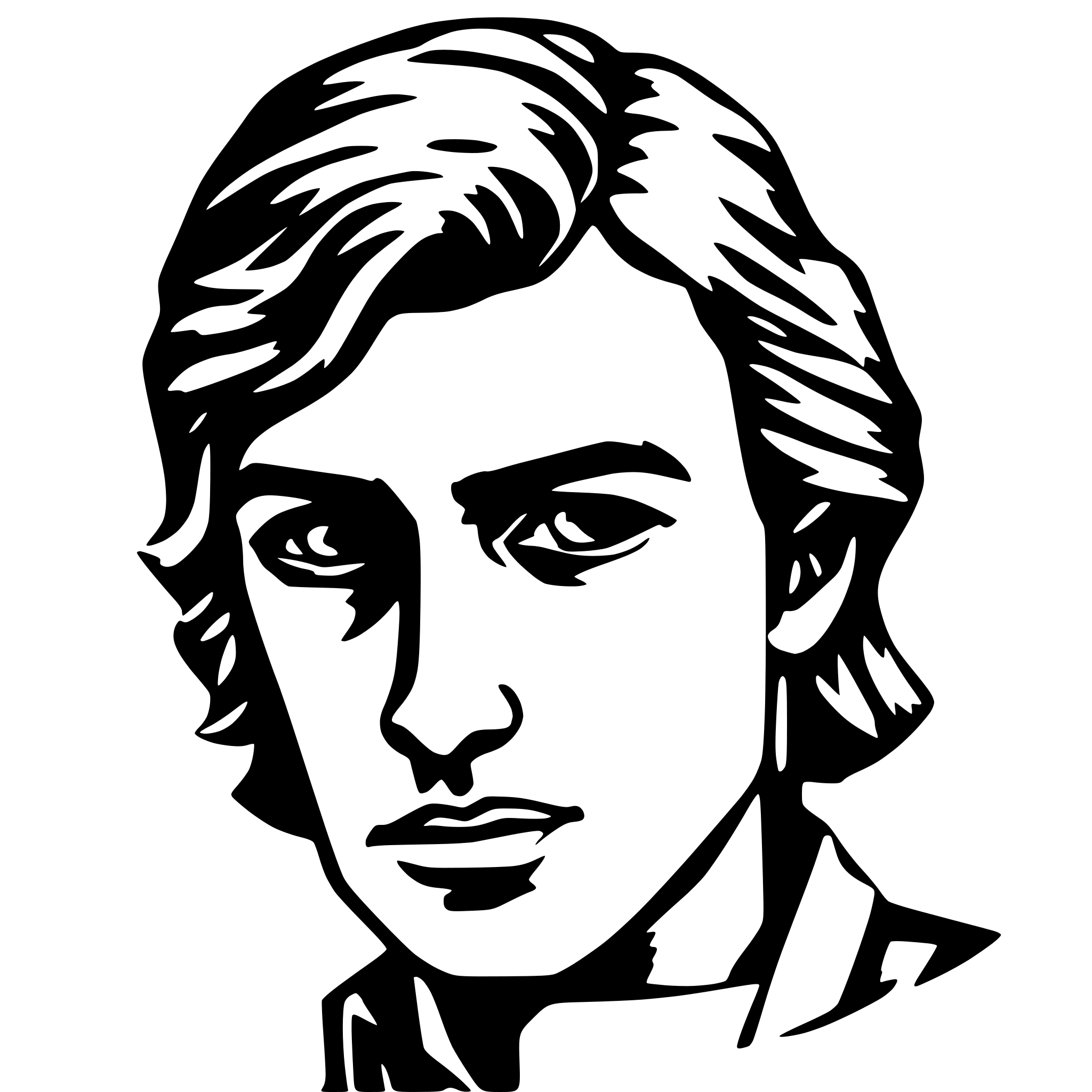 AI-generated SVG of 'disegna una testa di moro maschile'
