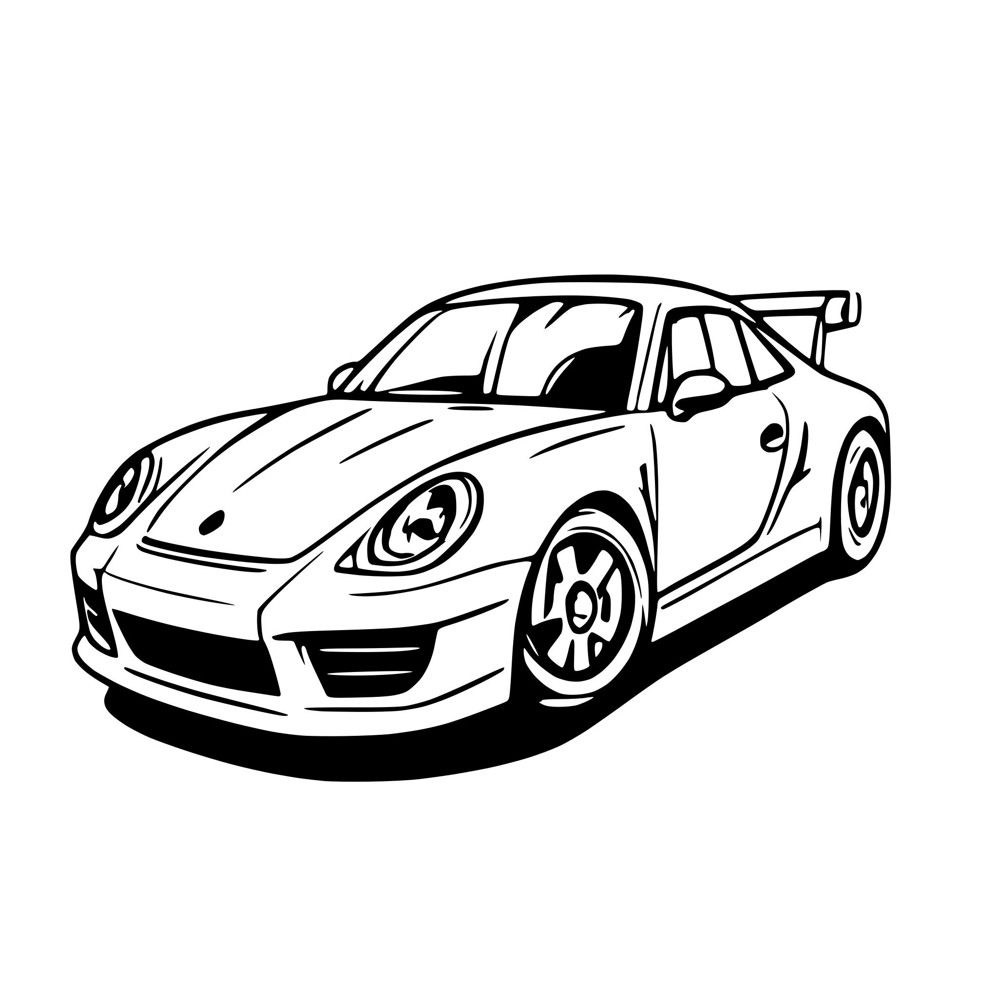 AI-generated SVG of 'porche burning out'