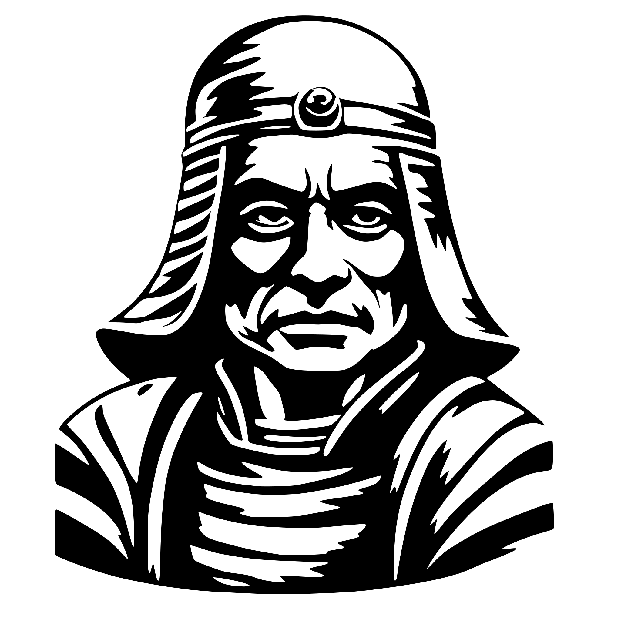 AI-generated SVG of a old samurai
