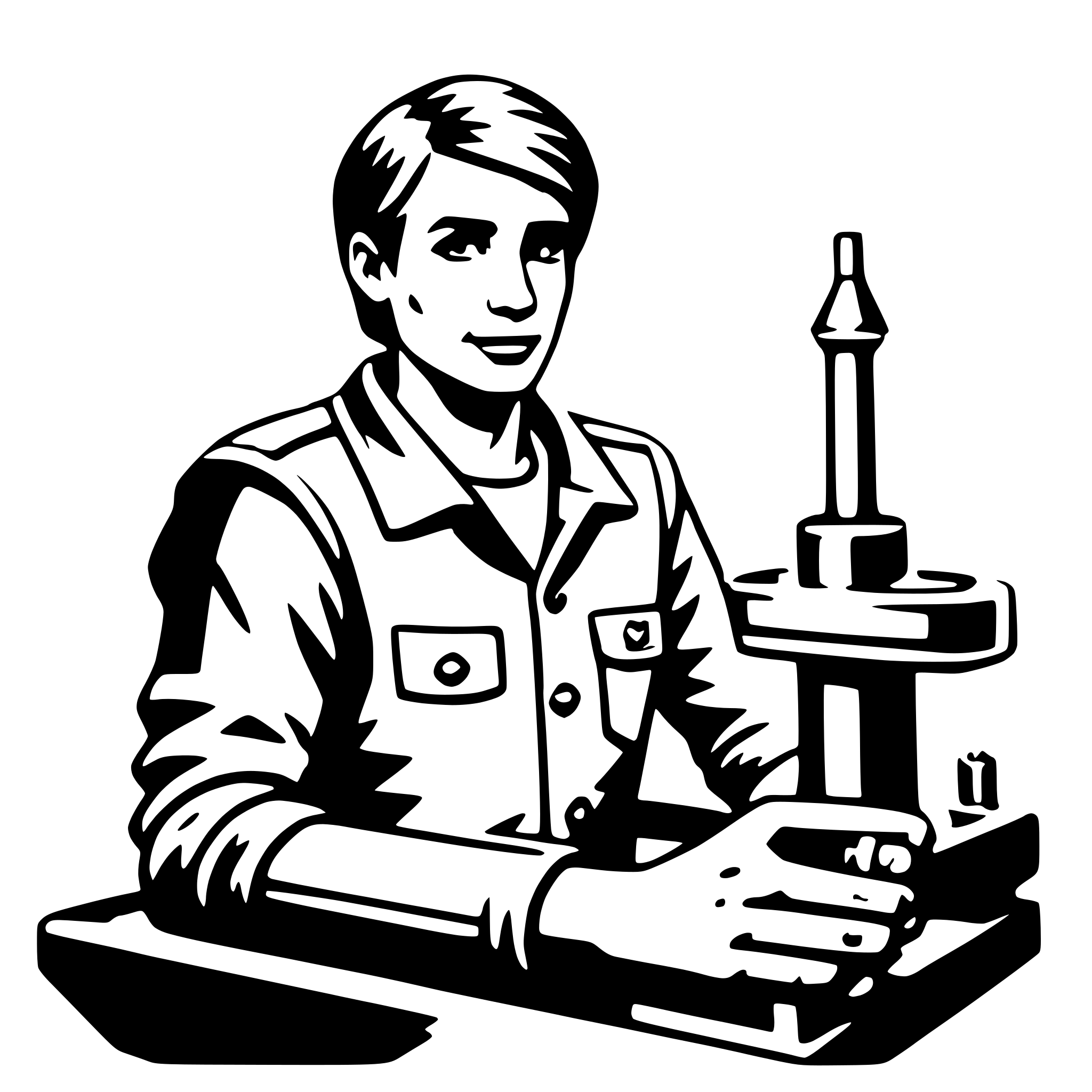 AI-generated SVG of a machinist