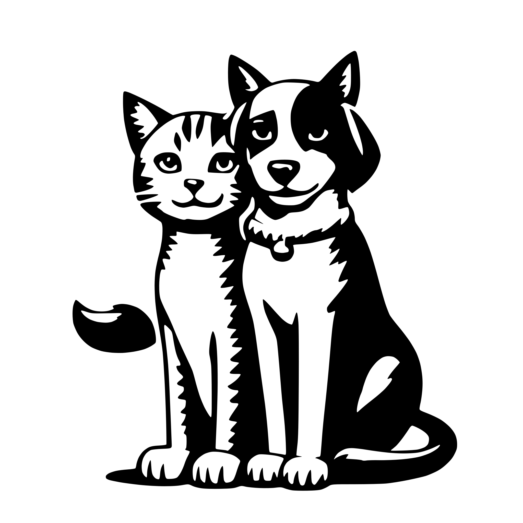 AI-generated SVG of 'cat and dog'