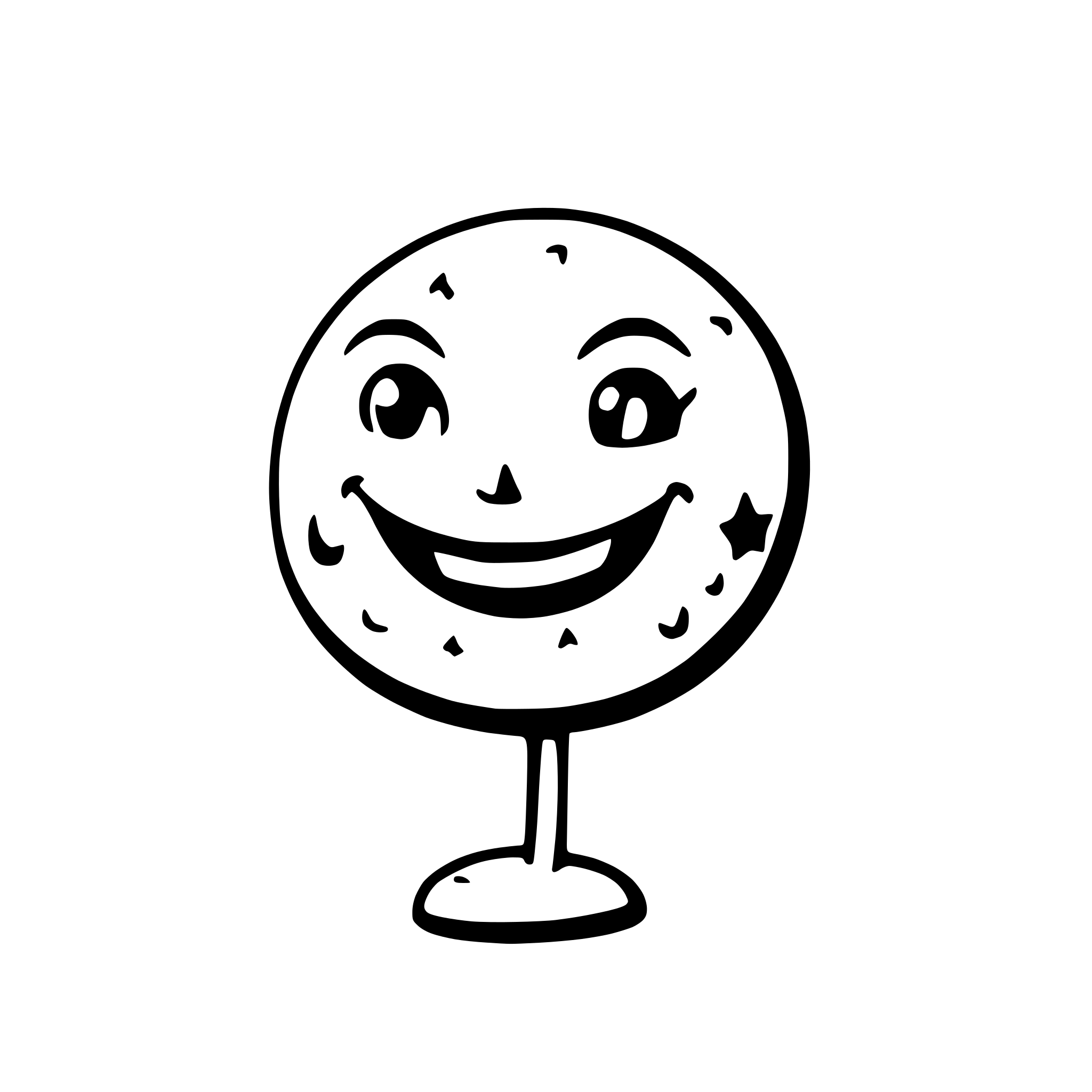 AI-generated SVG of a a smiling moon playing with stars