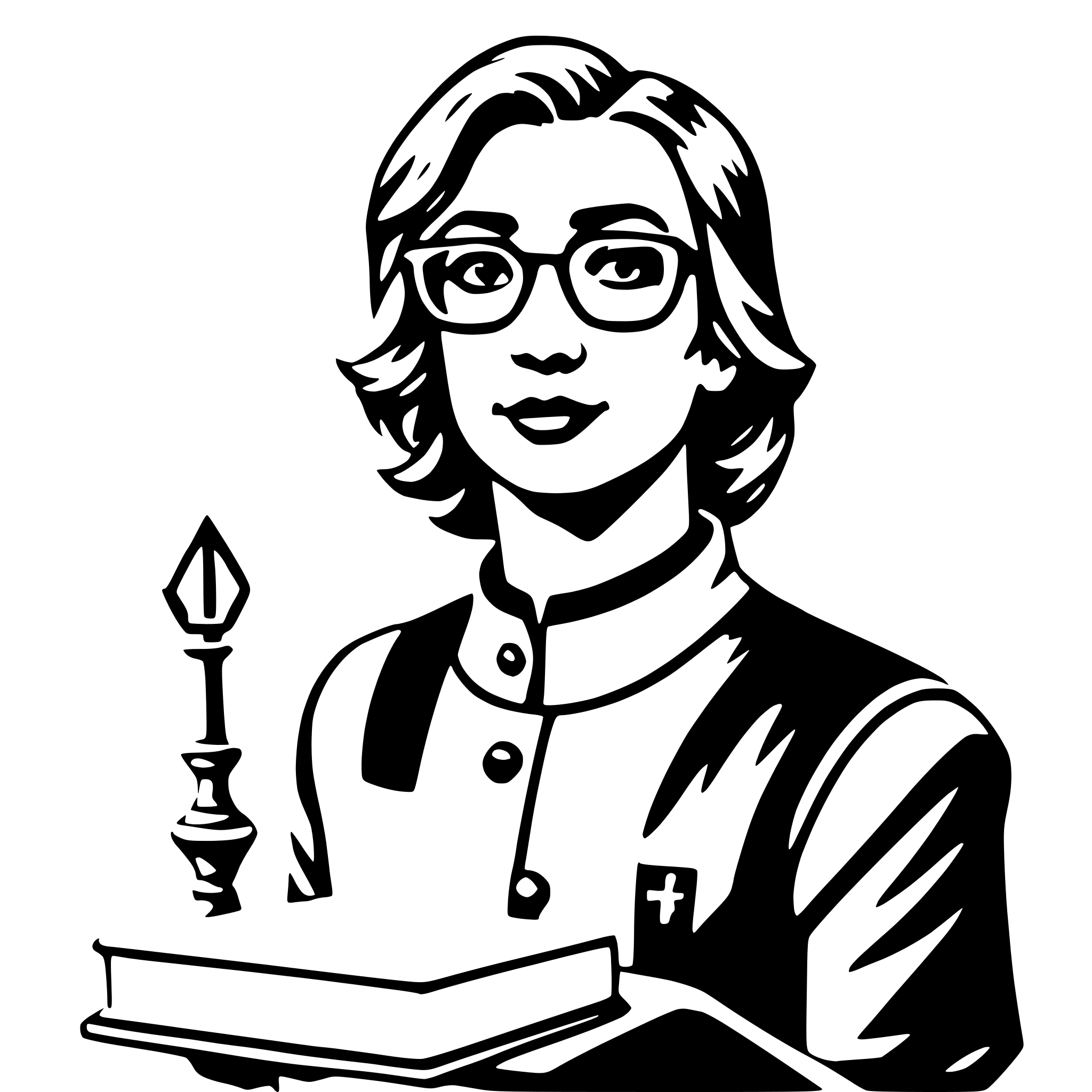AI-generated SVG of a librarian