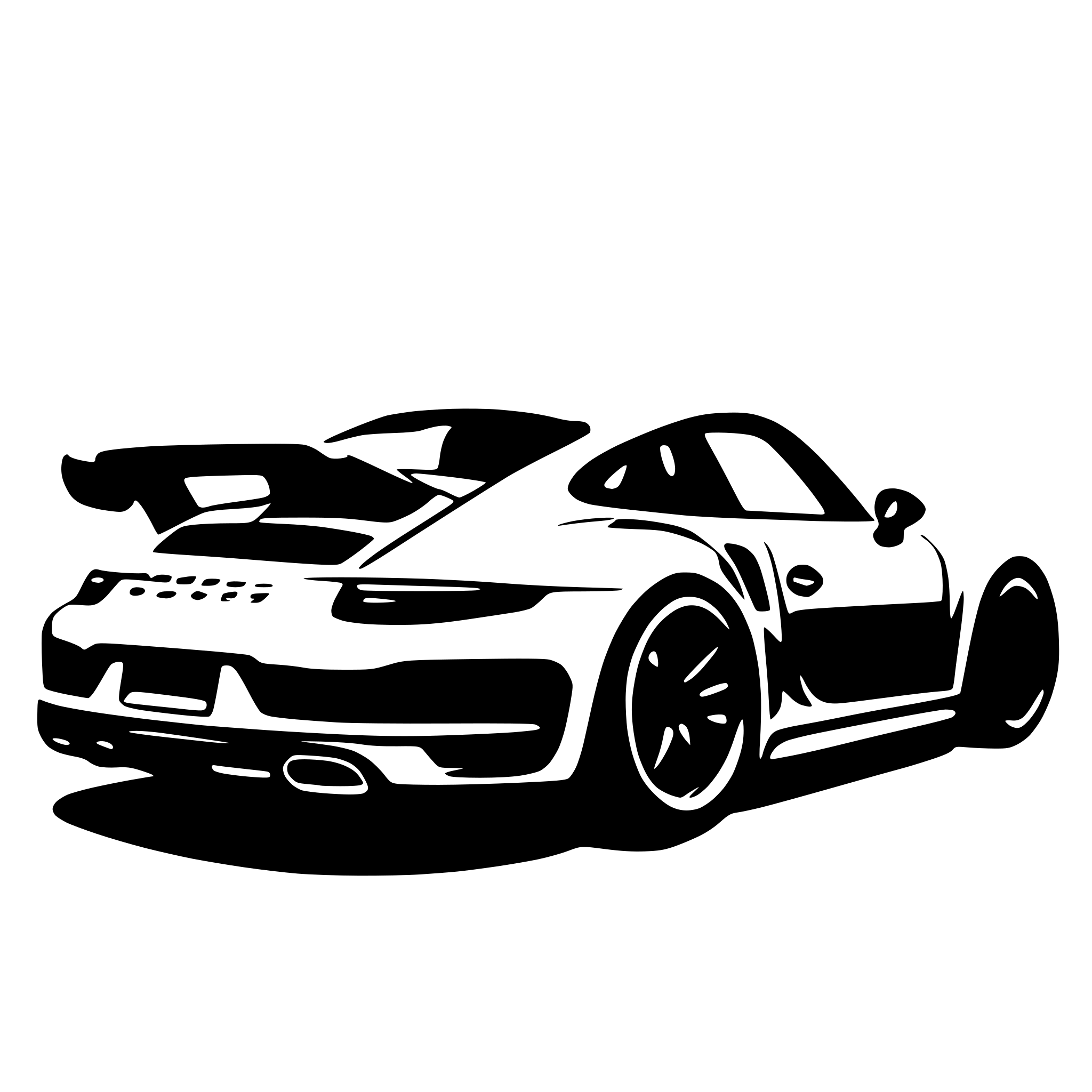 AI-generated SVG of 'side view porsche 992'