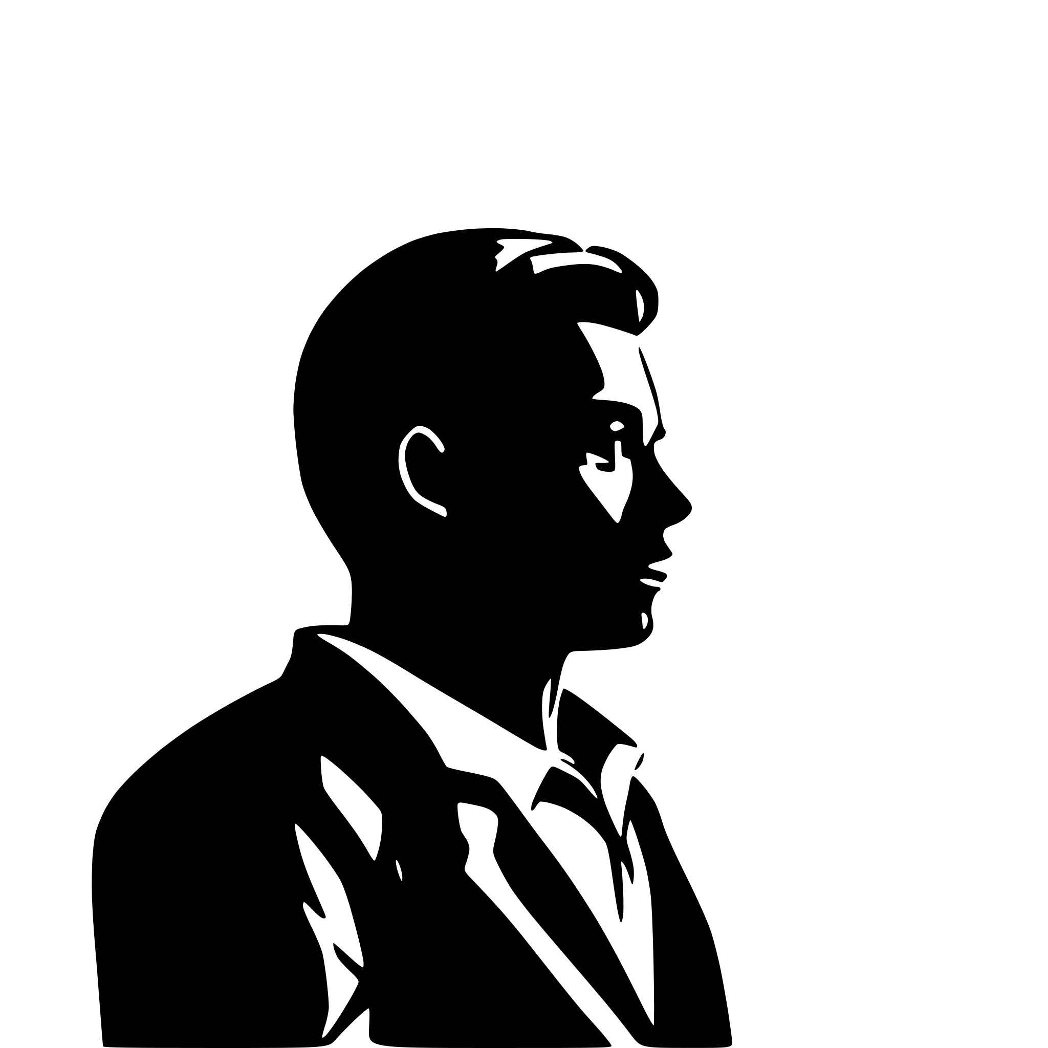 AI-generated SVG of a side silhouette of a man head