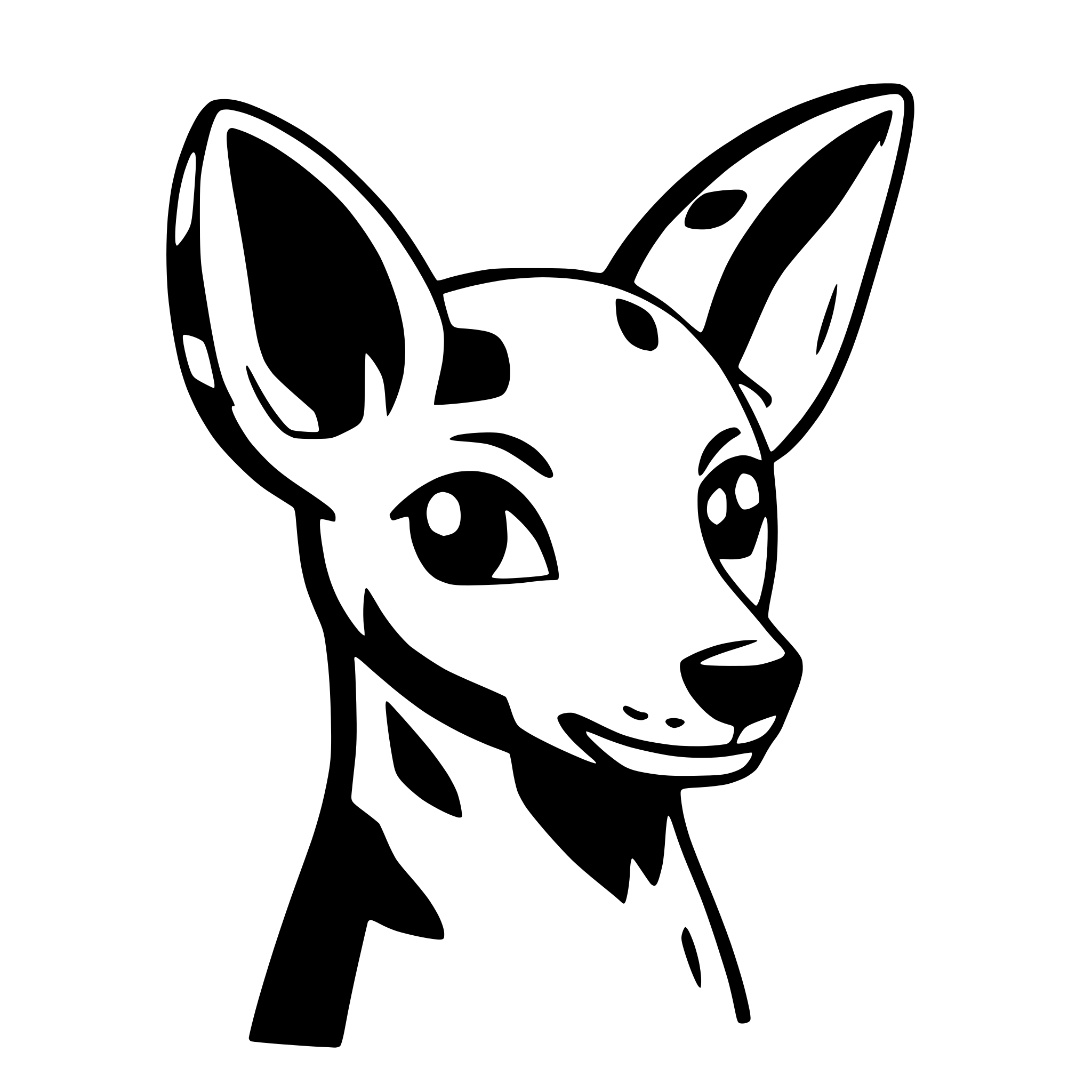 AI-generated SVG of 'podenco ears one folding'