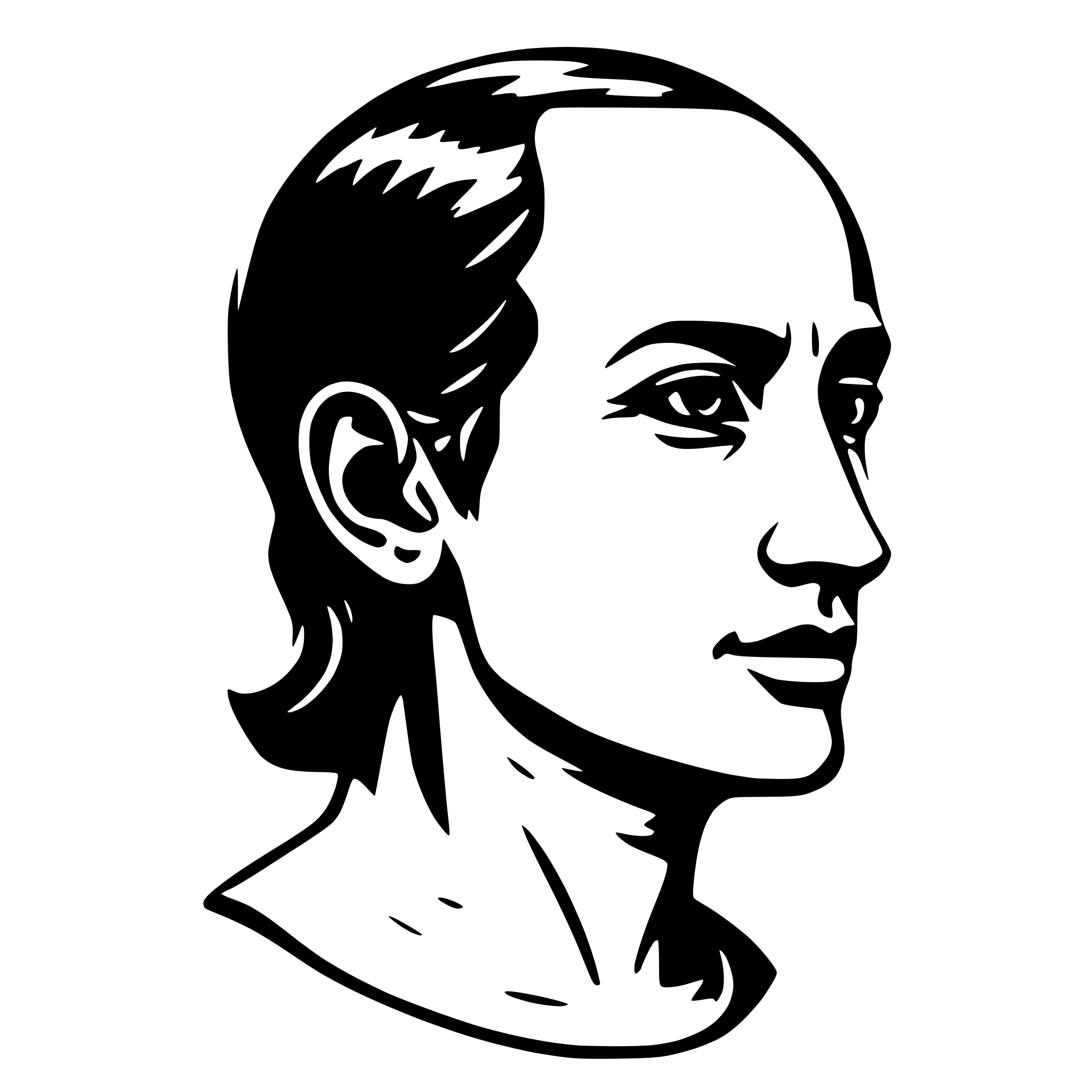 AI-generated SVG of 'depicting a human head from above, with designated areas: forehead, left temple, right temple, occipital region. Clean lines, monochrome palette, schematic medical illustration.'