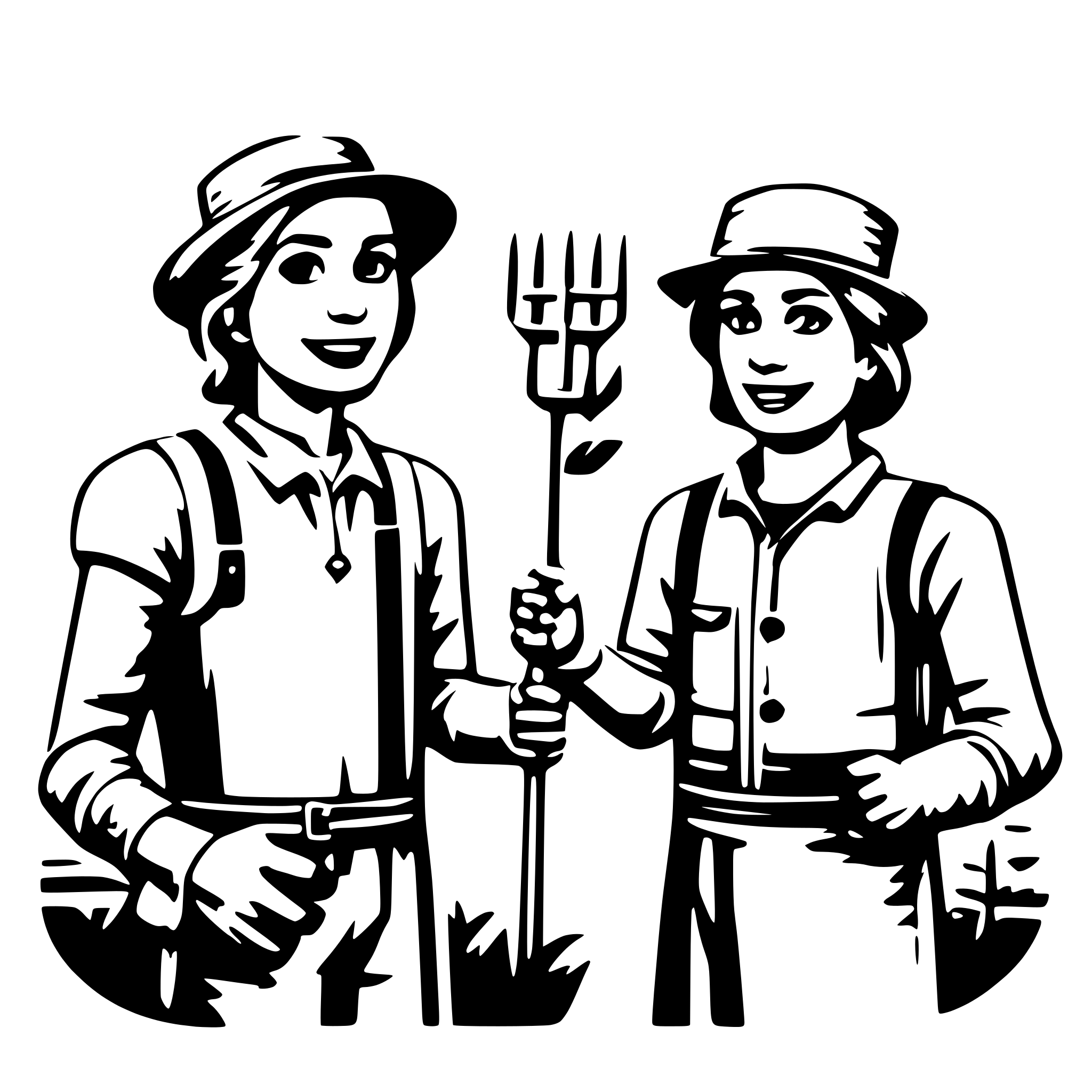 AI-generated SVG of a MORE THAN TWO FARMER COMMUNICATION