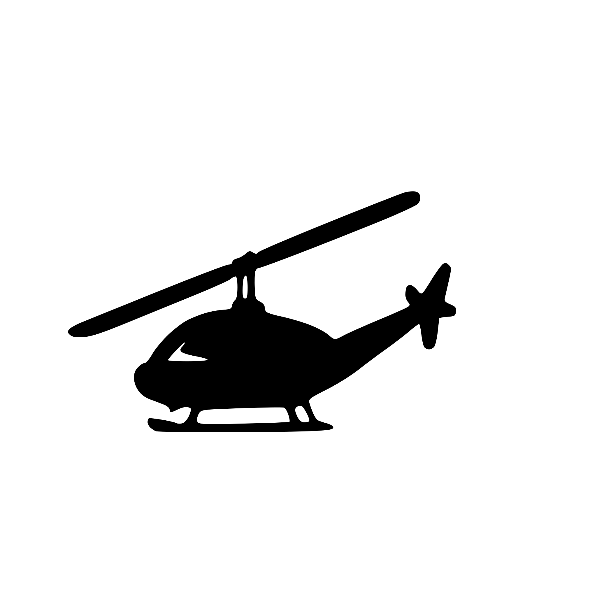 AI-generated SVG of a very simple helicopter silhouette seen from the side, bicolor.