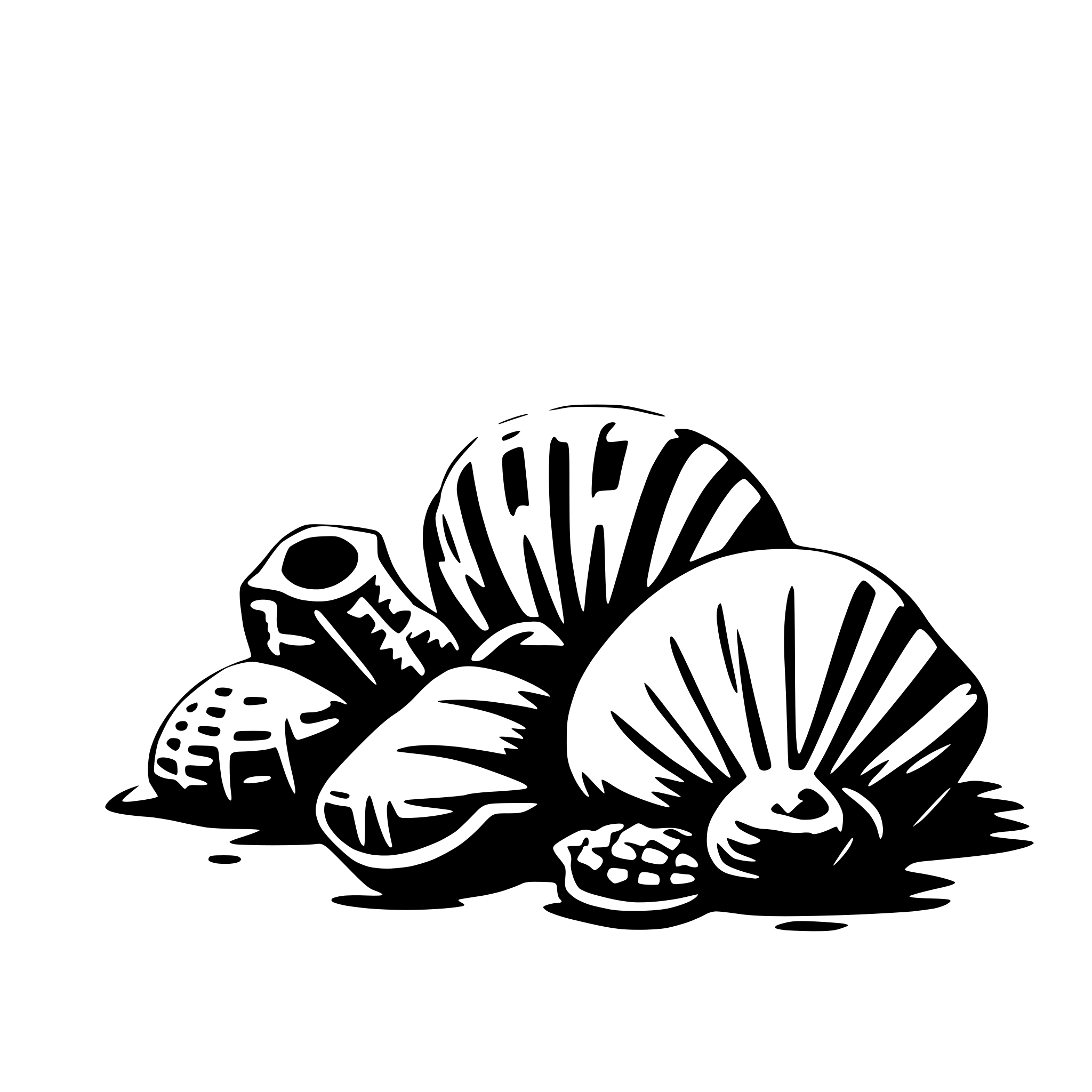 AI-generated SVG of a seashells on shore