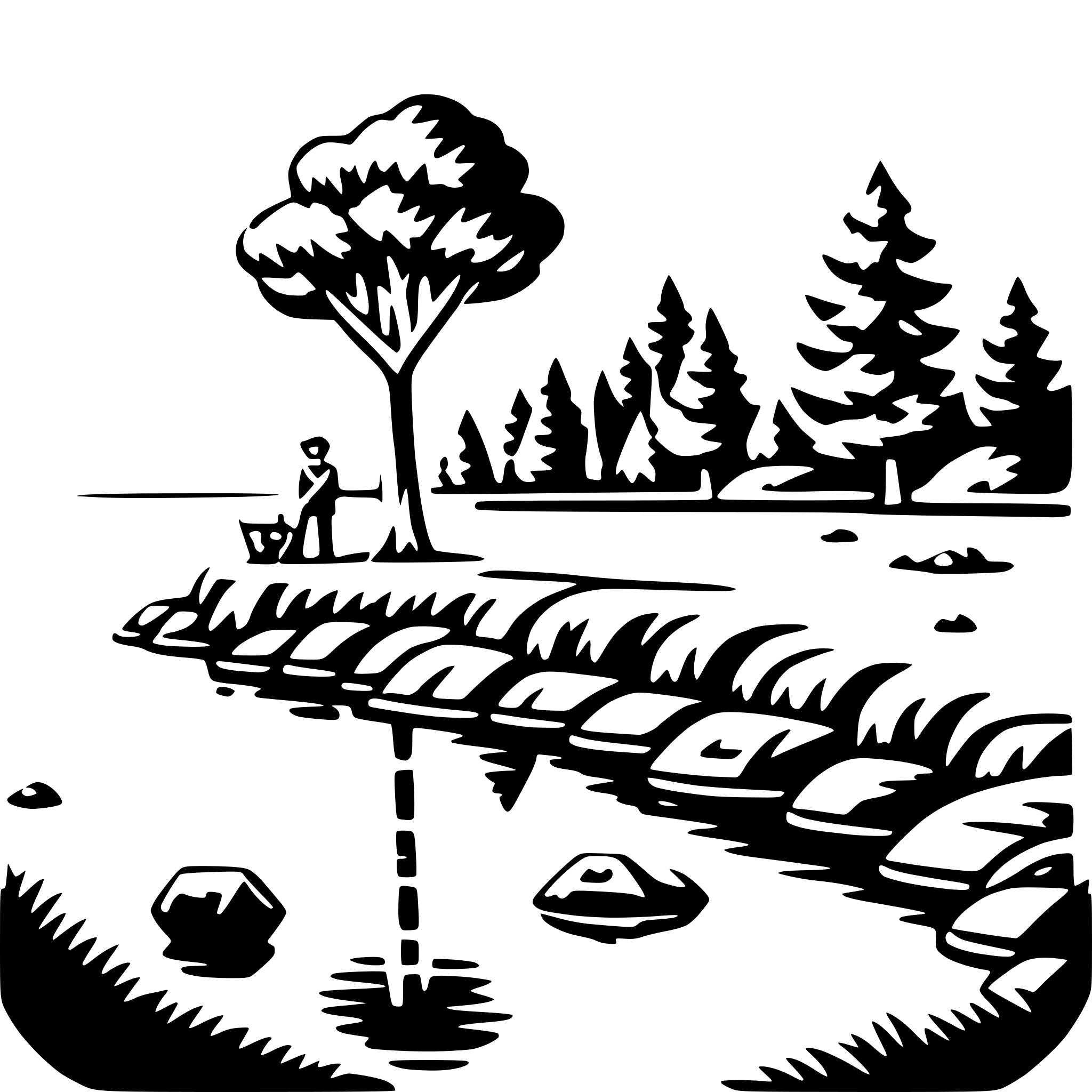AI-generated SVG of 'river fishing camp'