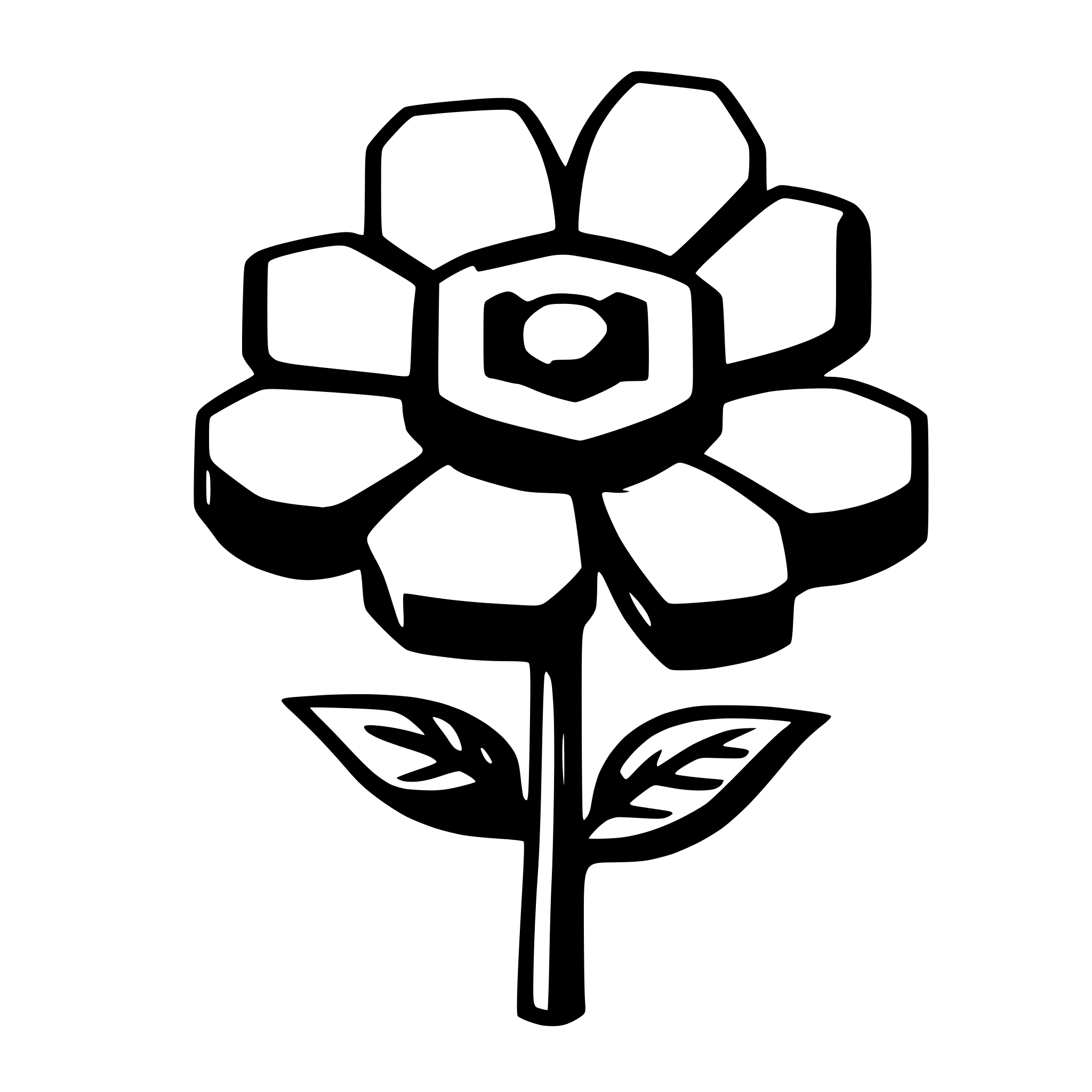 AI-generated SVG of 'a Minecraft style flower'