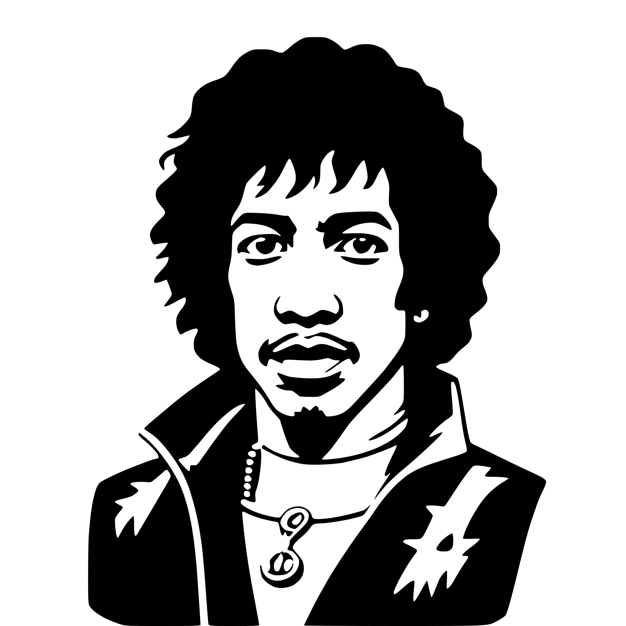 AI-generated SVG of 'jimi hendrix'