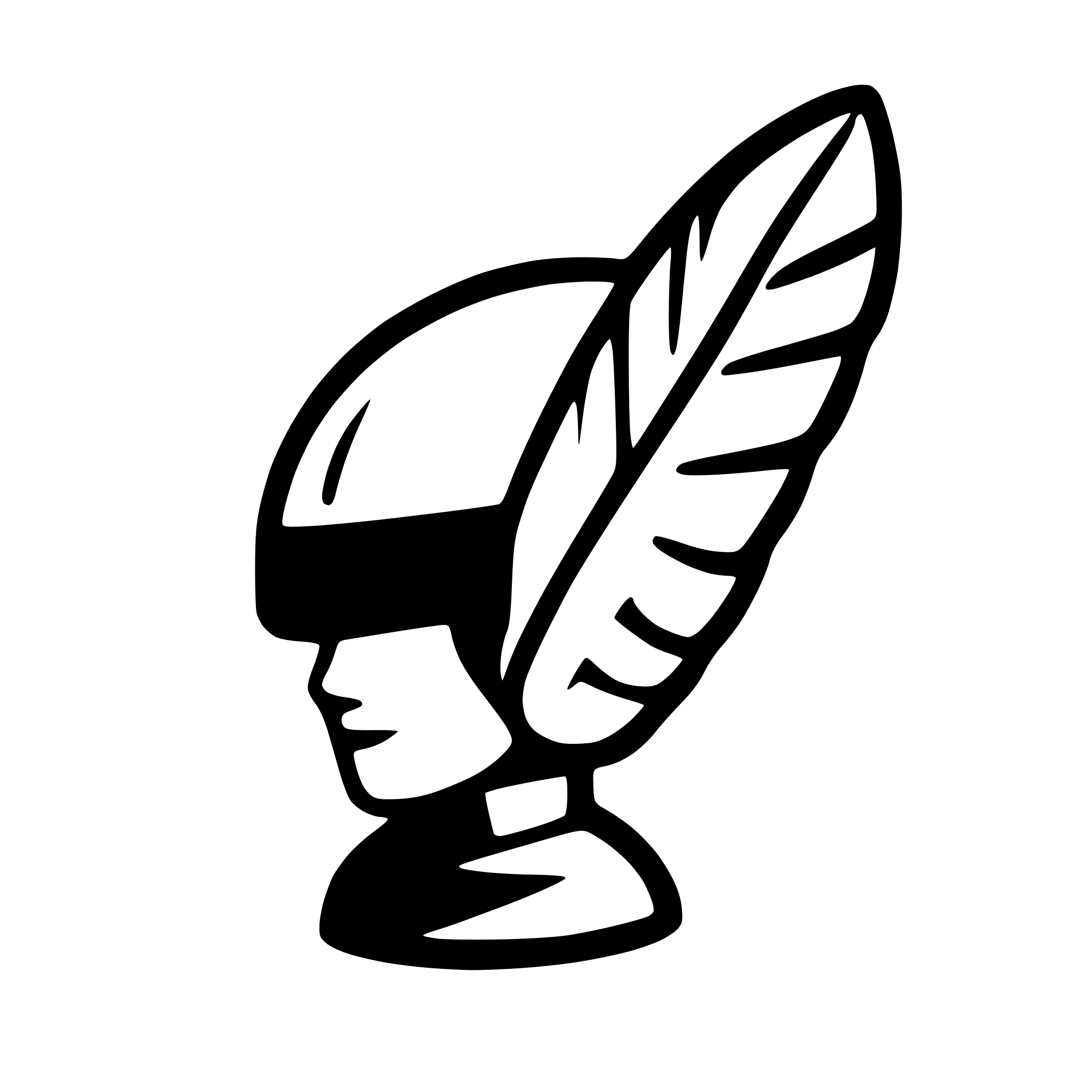 AI-generated SVG of a Business logo. Side profile of a Valkyrie. Feathered writing quill in the foreground. The writing quill is angled and positioned in such a way that it overlaps the wing motif coming off the valkyrie's helmet.