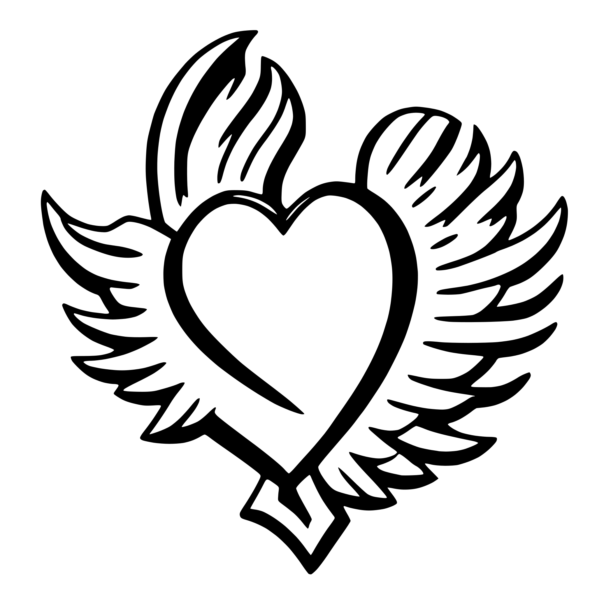 AI-generated SVG of a heart wings
