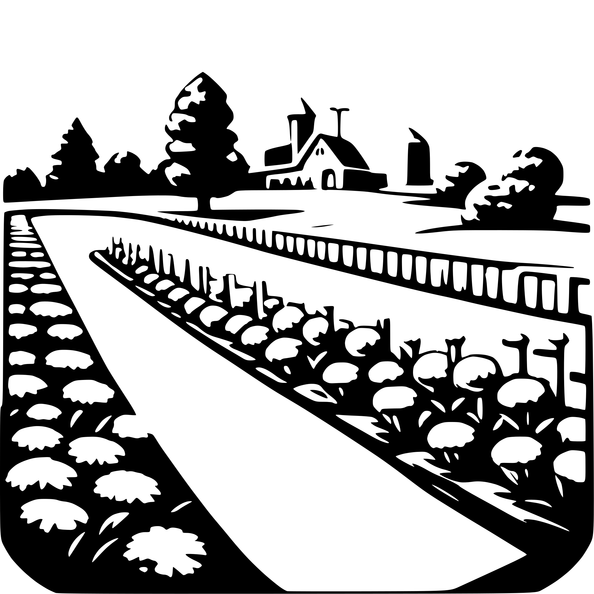 AI-generated SVG of 'a farm and flower garden'