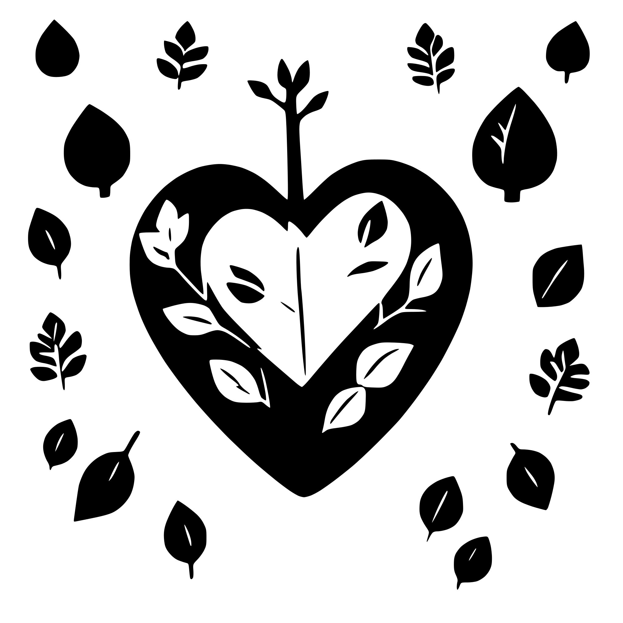 AI-generated SVG of 'a heart with leaves inside'