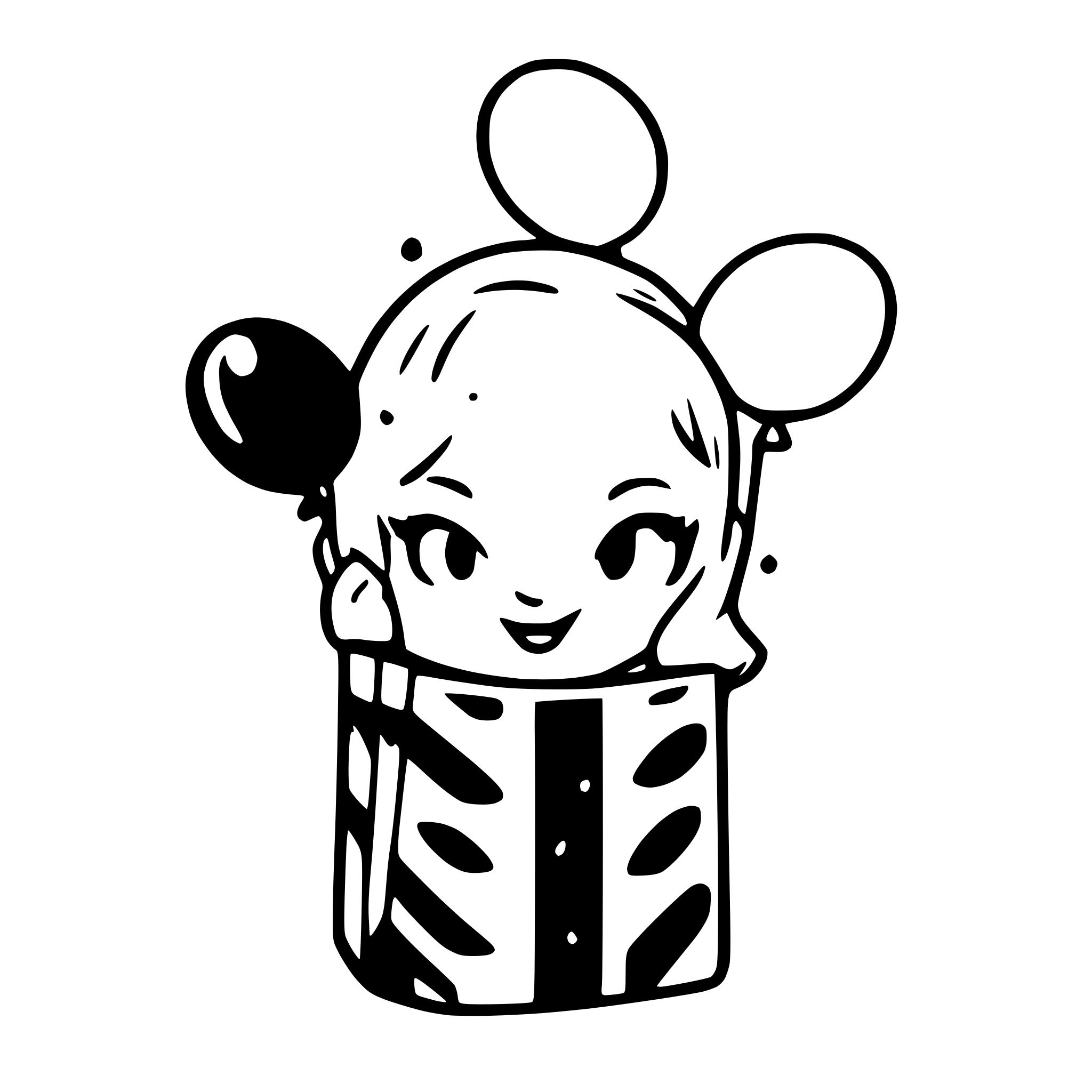 AI-generated SVG of a pink background, with little coloured stars and flyng baloons around the corner, leave the middle part only pink backgrounded.