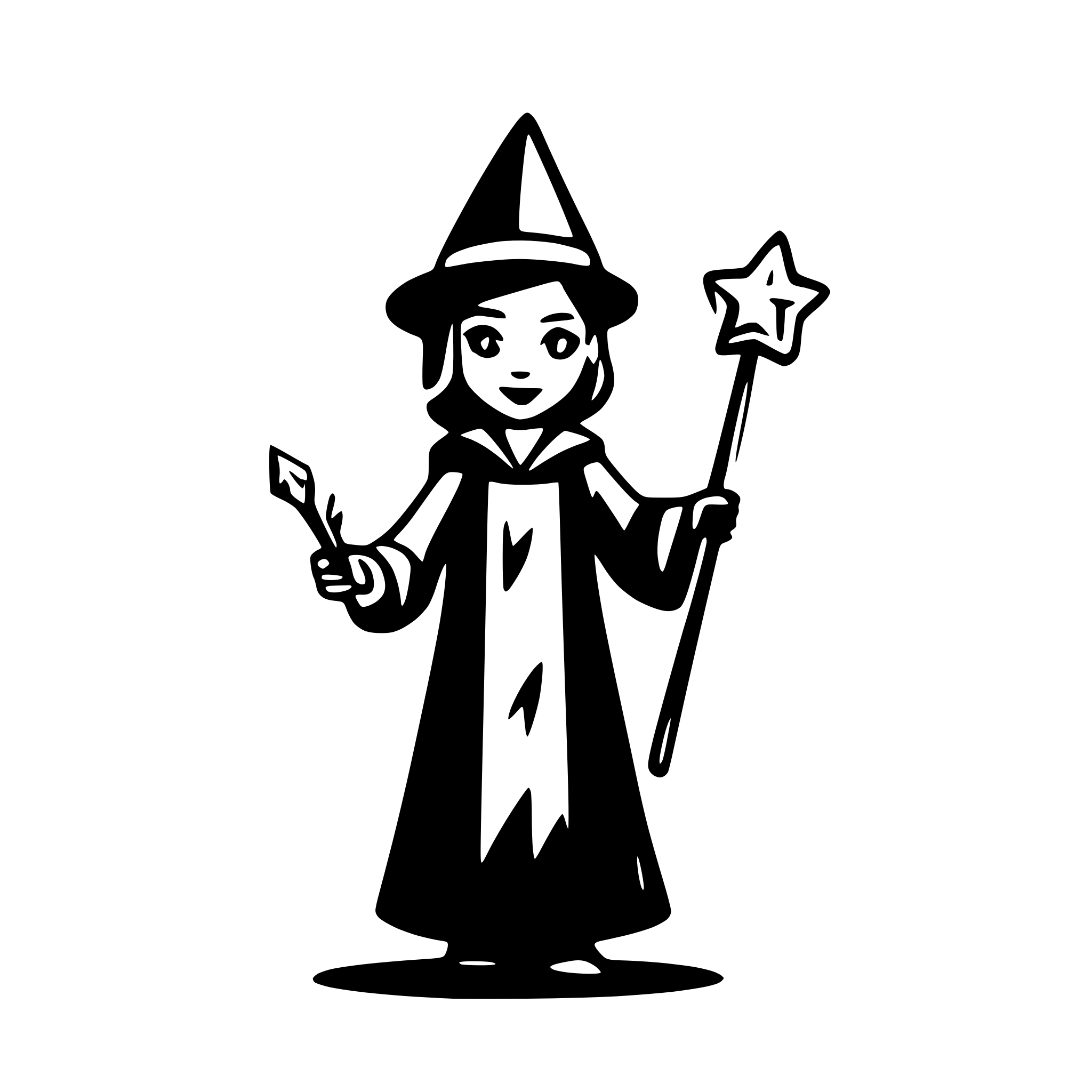 AI-generated SVG of 'wizard holding a magic wand'