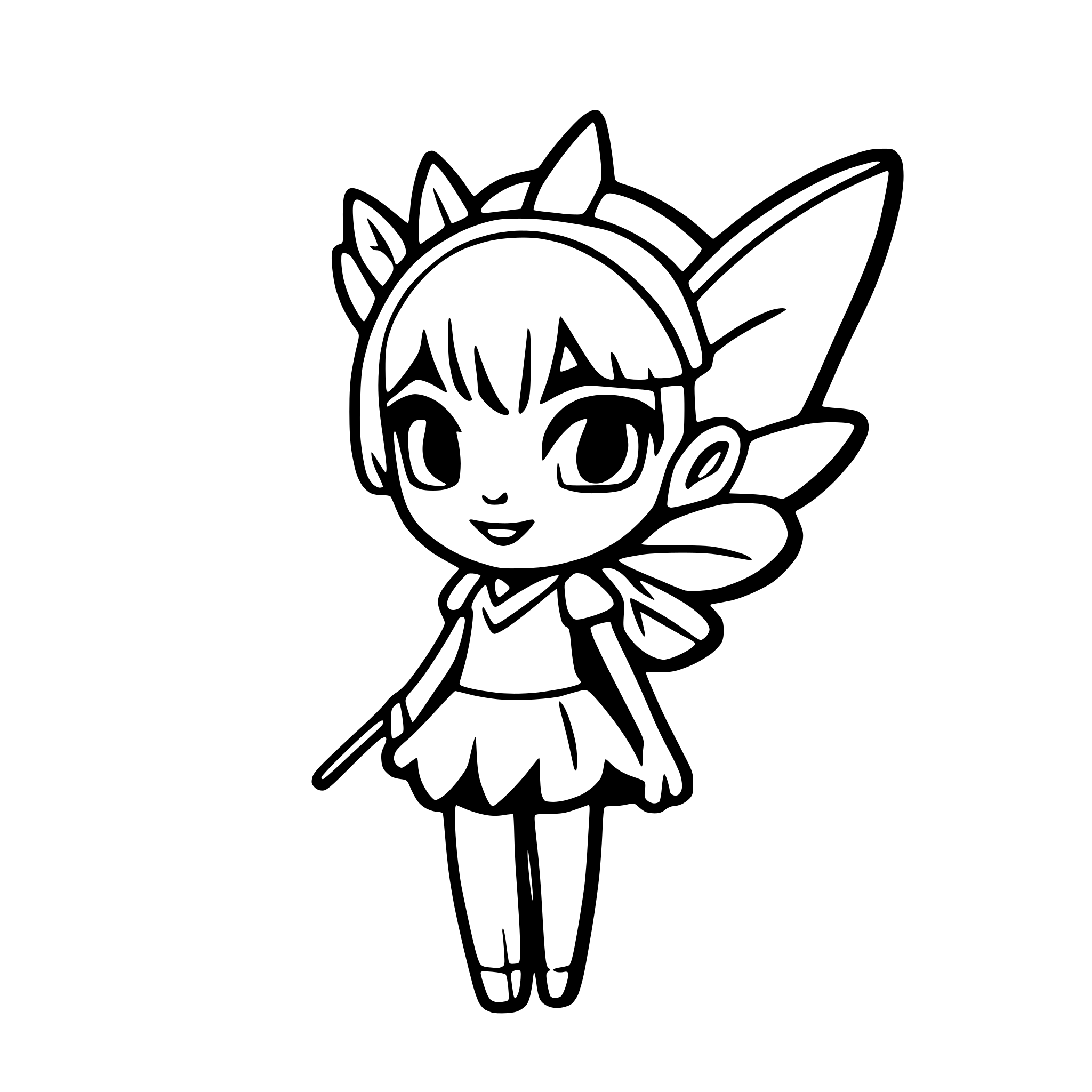 AI-generated SVG of a fairy in temtem artstyle