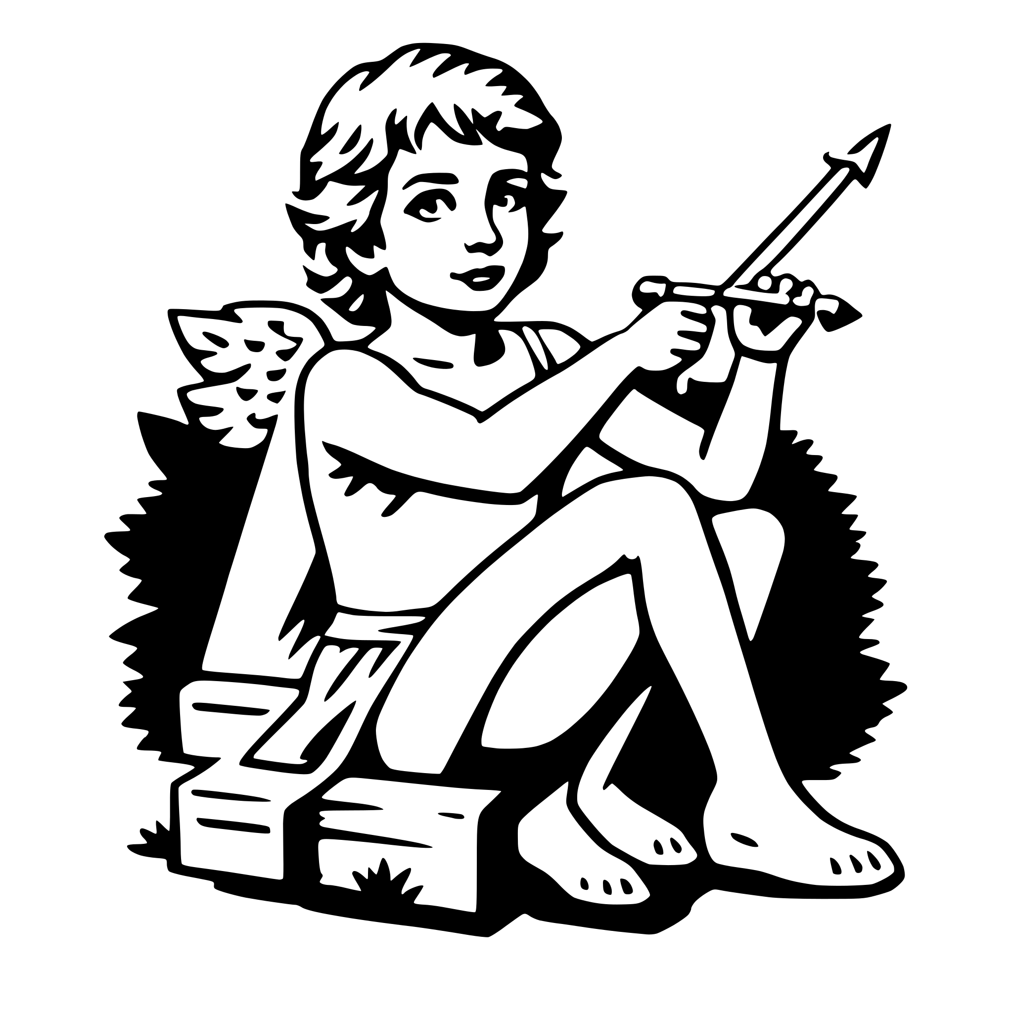 AI-generated SVG of a cupid with bow