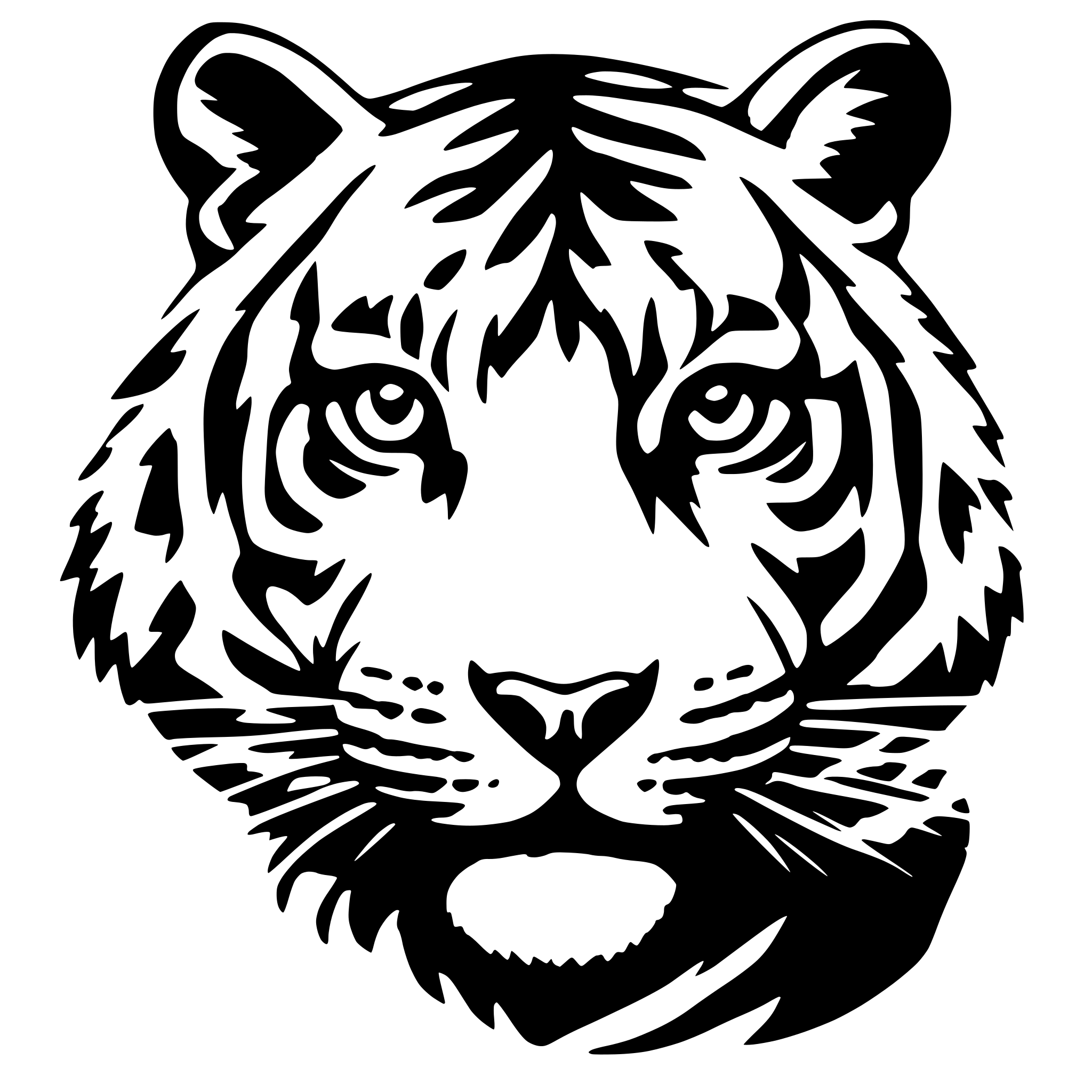 AI-generated SVG of a a tiger face