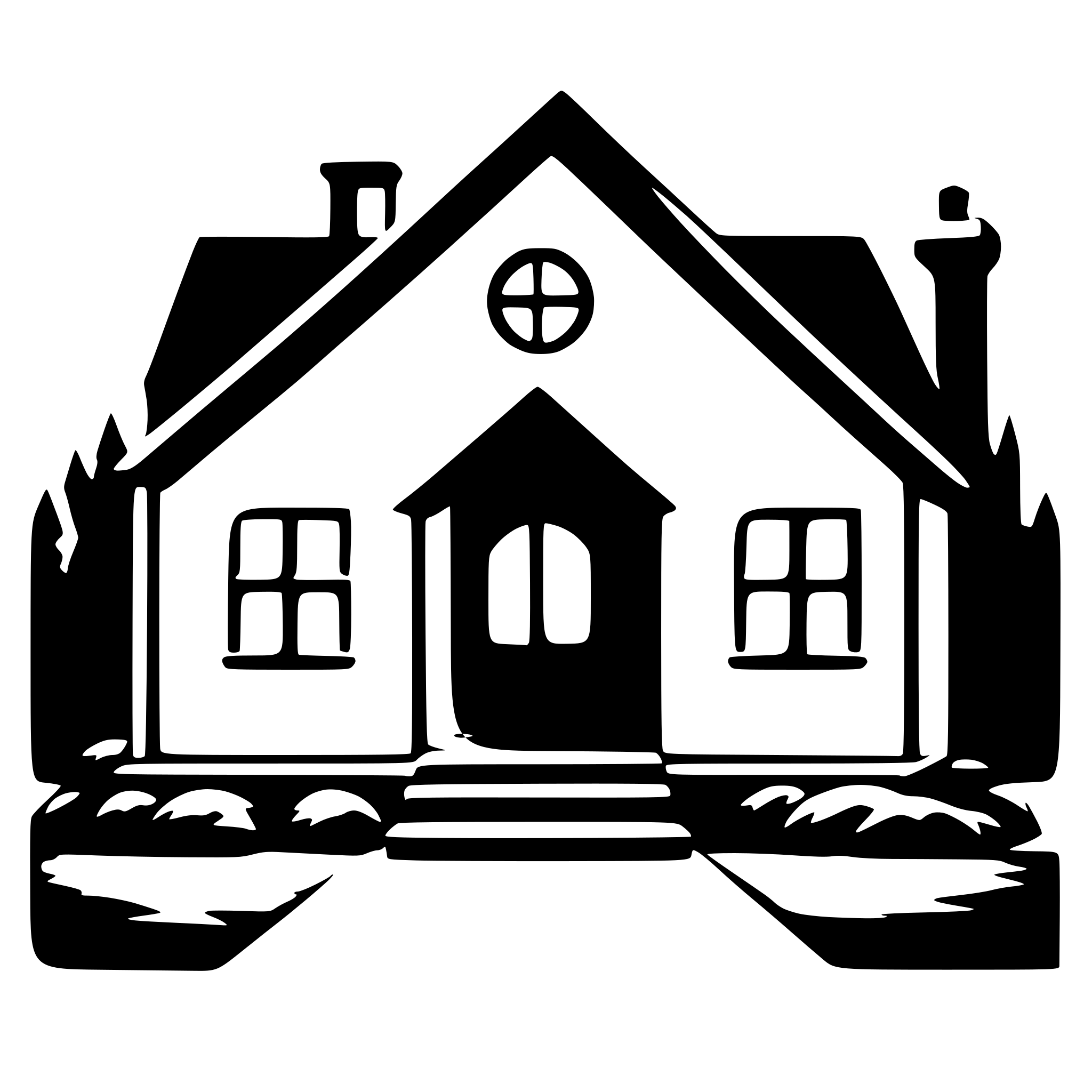 AI-generated SVG of 'simplified house, front view, flat, ui, icon, silhouette style, no background, no trees, no windows, rectangular, filled'
