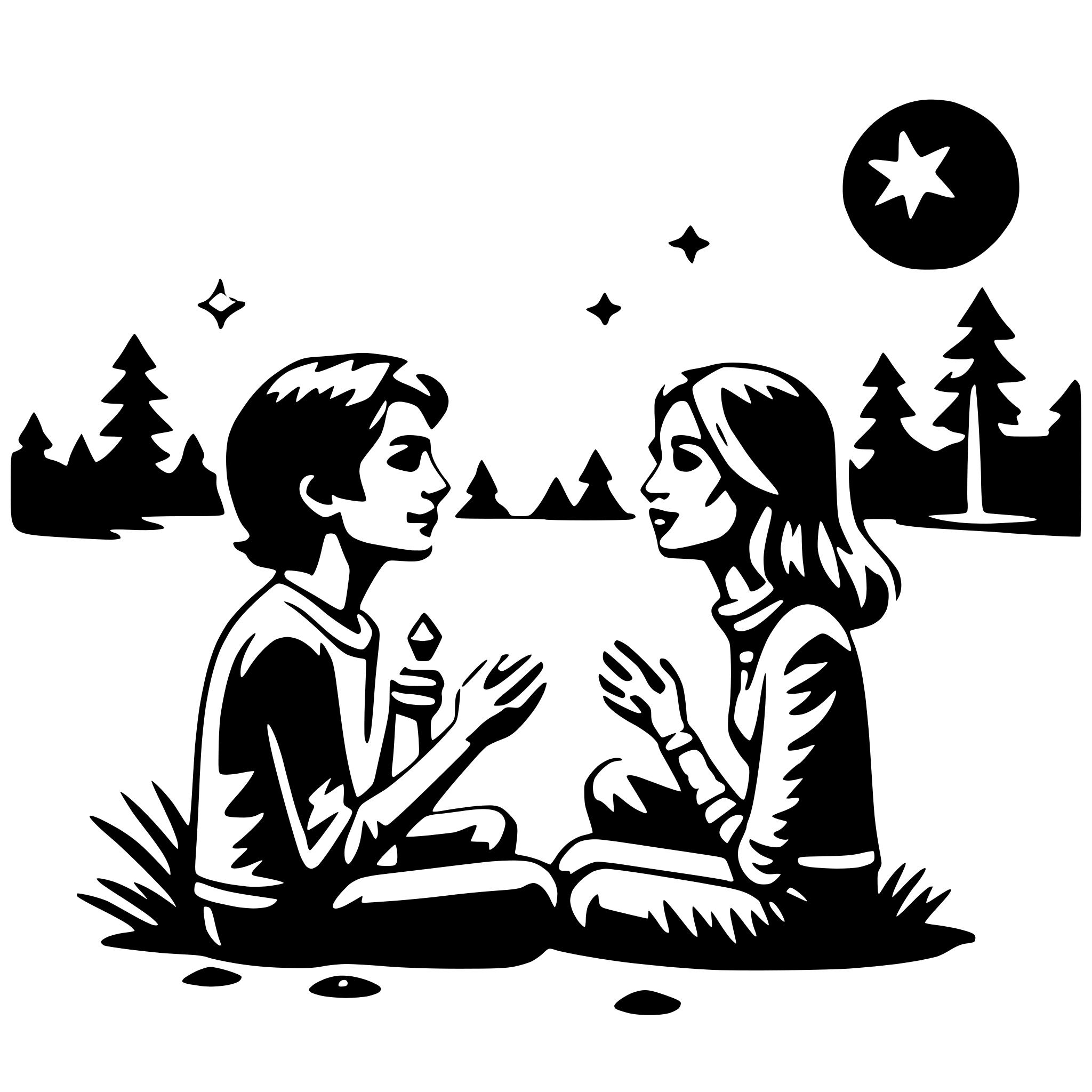 AI-generated SVG of a stargazing lovers