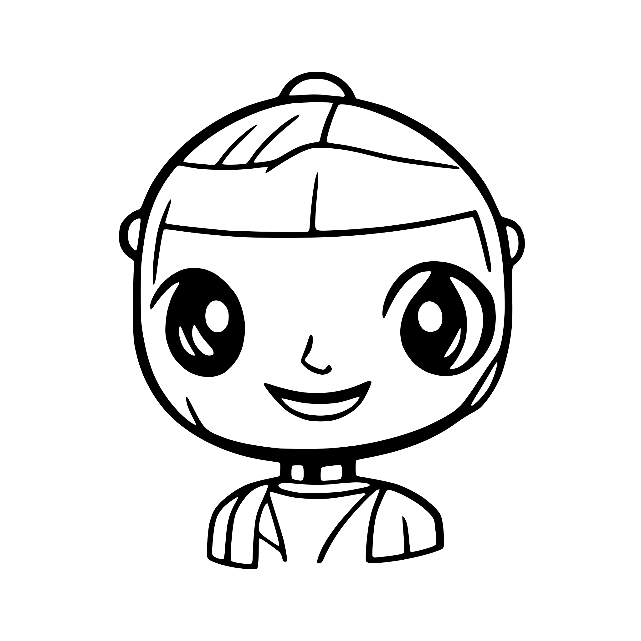 AI-generated SVG of a Create a cute smiling robot face looking straight at the camera