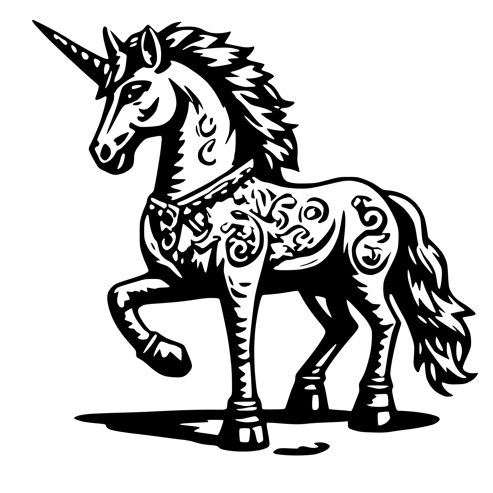 AI-generated SVG of a einhorn