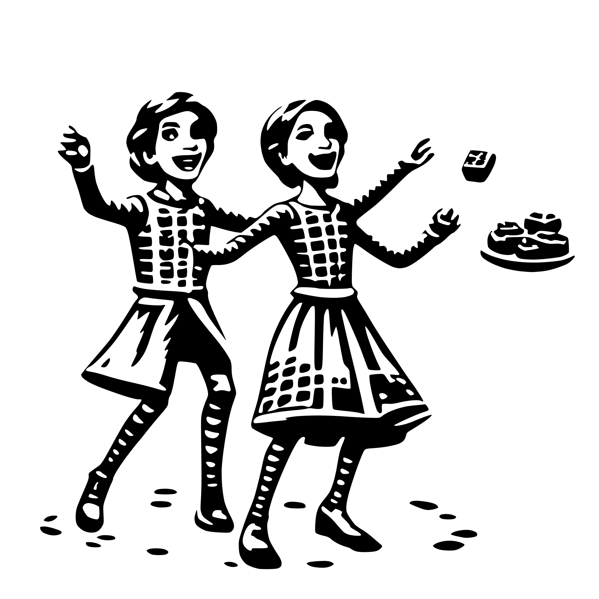 AI-generated SVG of 'waffle dancing'