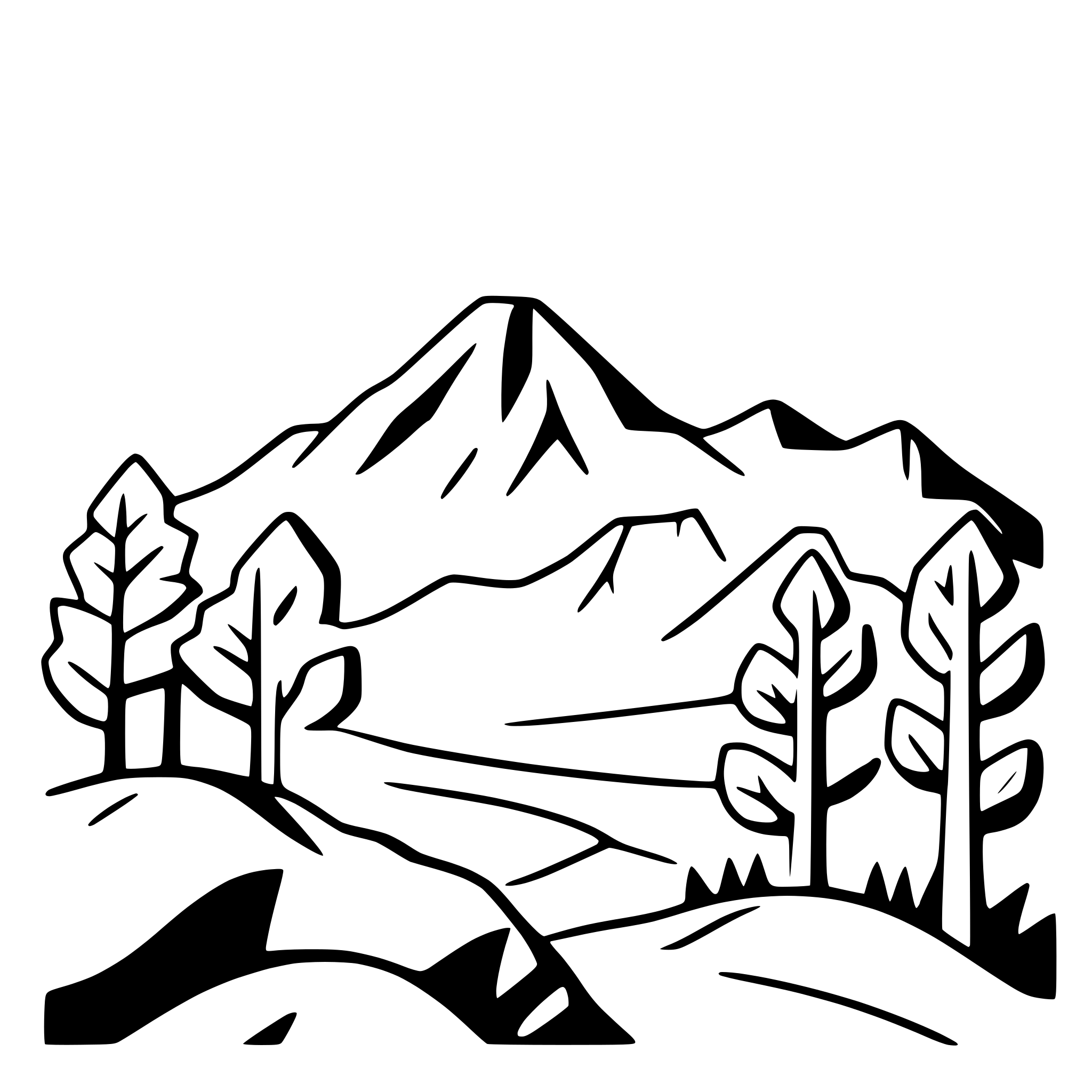 AI-generated SVG of 'mountain landscape with sun'