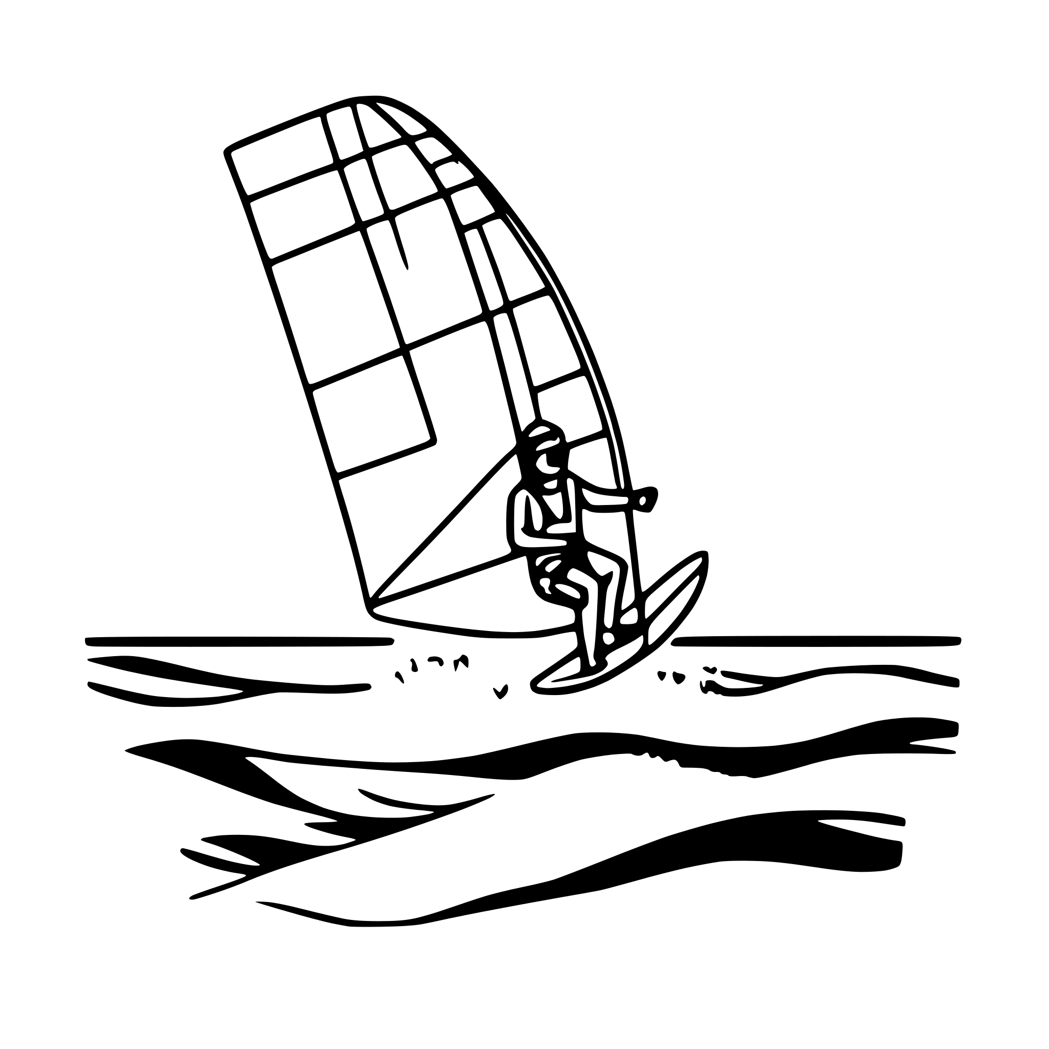 AI-generated SVG of 'kite surfer on waves'